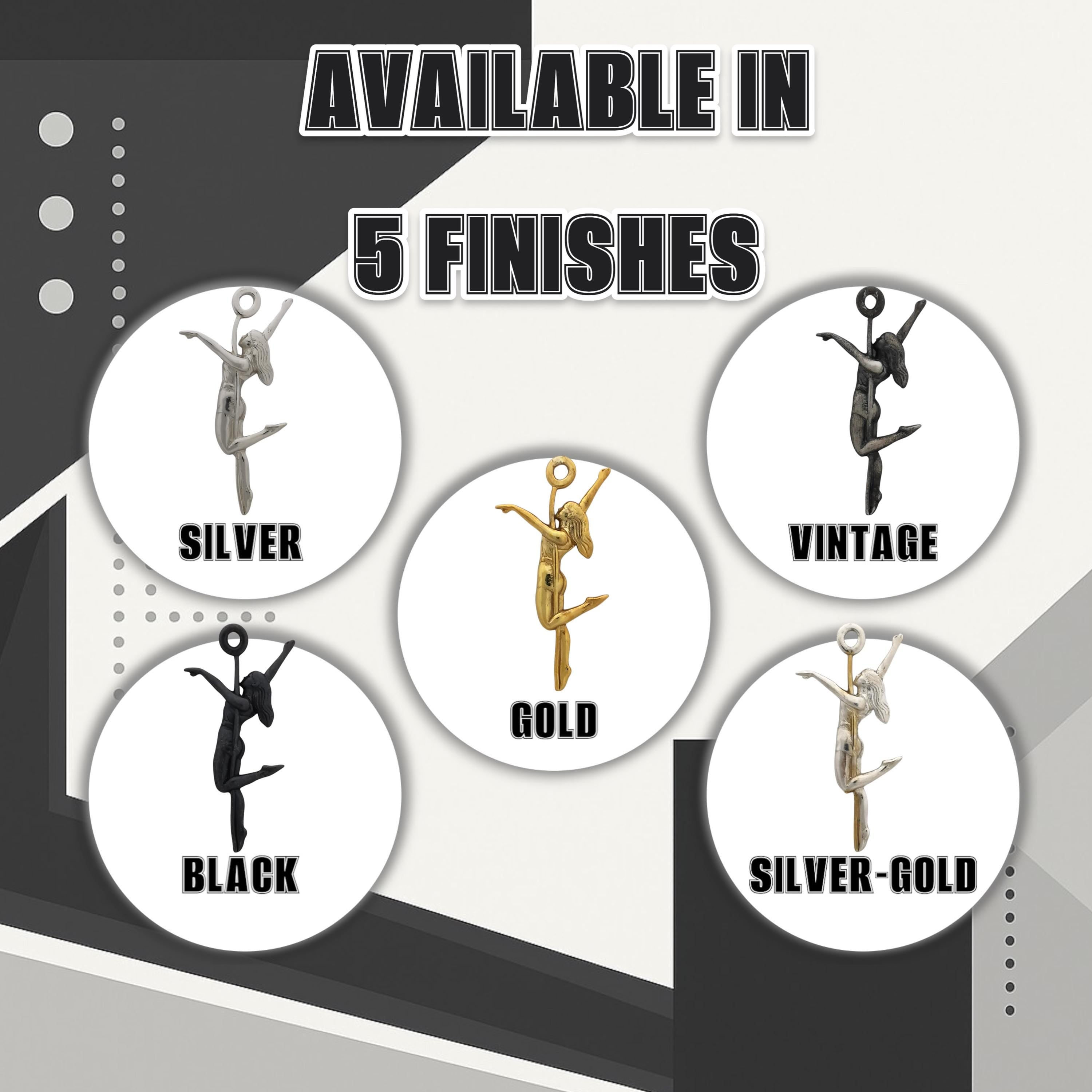 Pole Dance Jewelry for Women – Gold Plated 925 Silver Pendant – Erotic Necklace Gift for Sensual, Confident Dancer