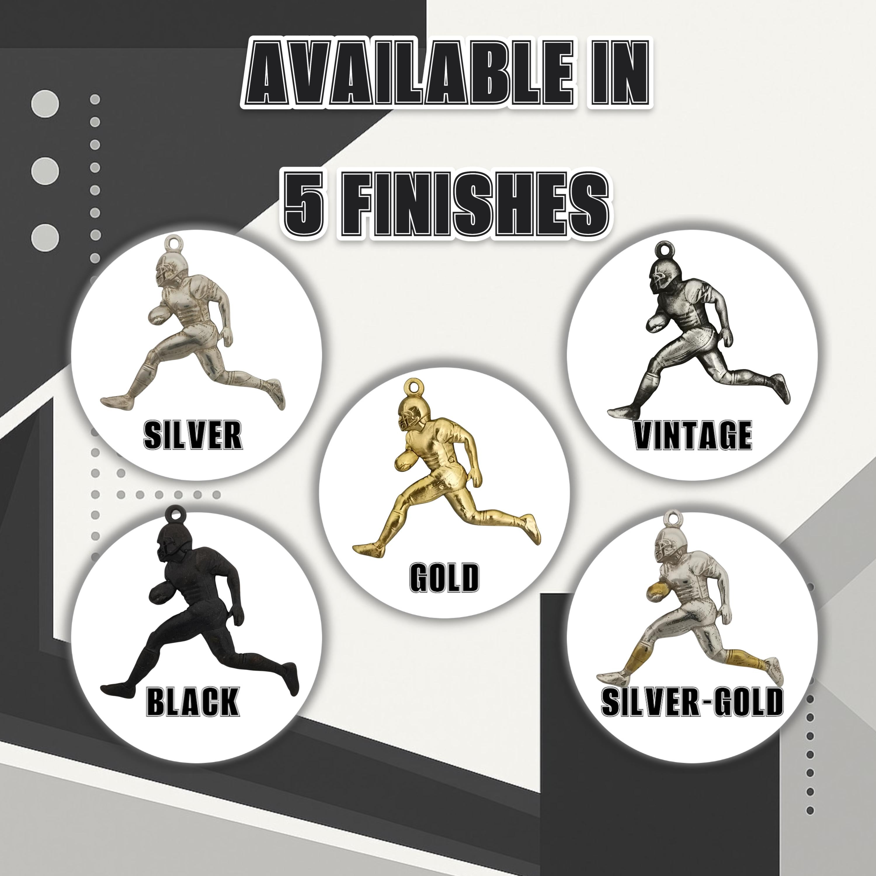 American Football Jewelry Pendant for Men – Oxidized Black 925 Silver Gift – Bold Sports Accessory for Players and Sports Lovers – Necklace