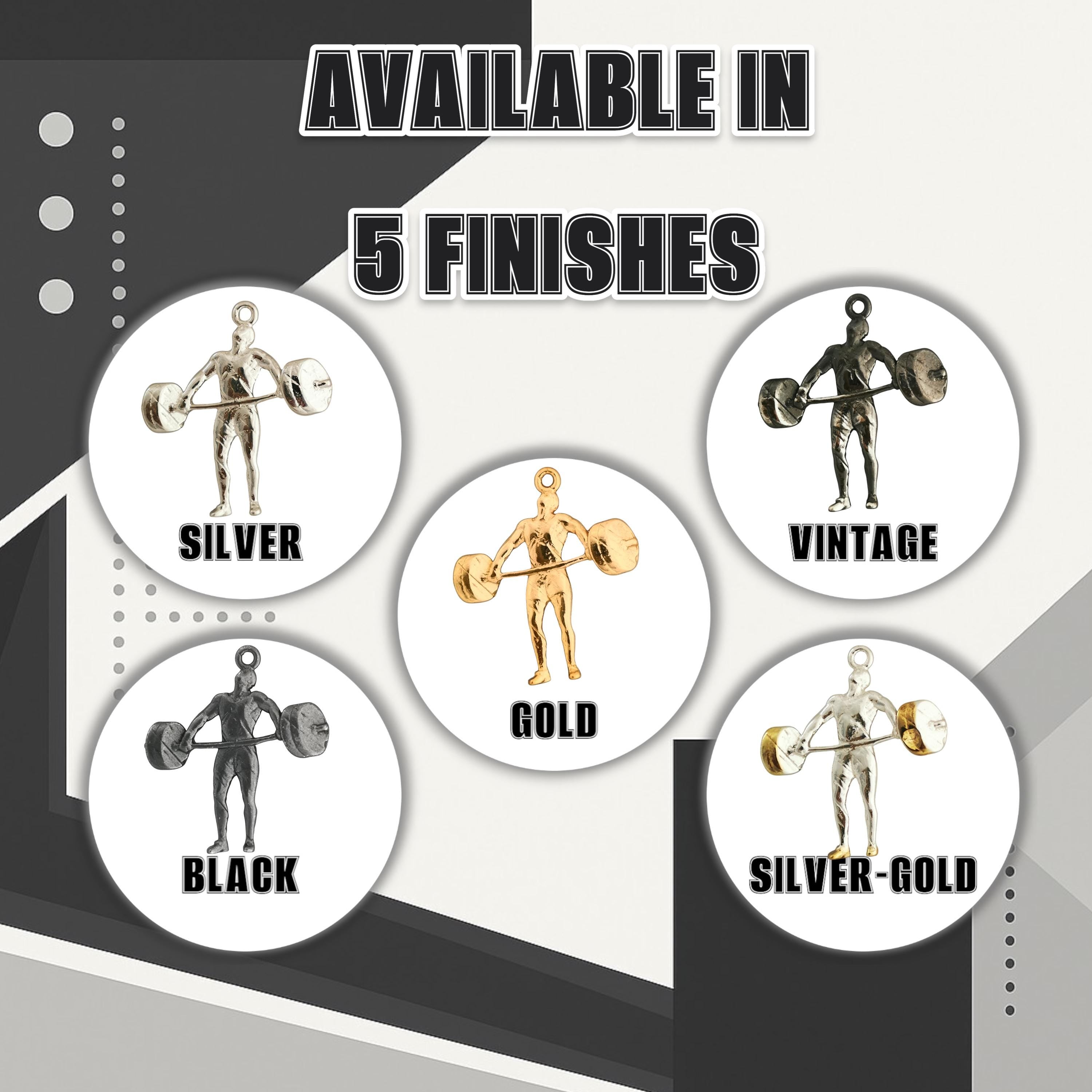 Gold-Plated Weightlifting Pendant Necklace - Mens Gym Charm for Bodybuilders