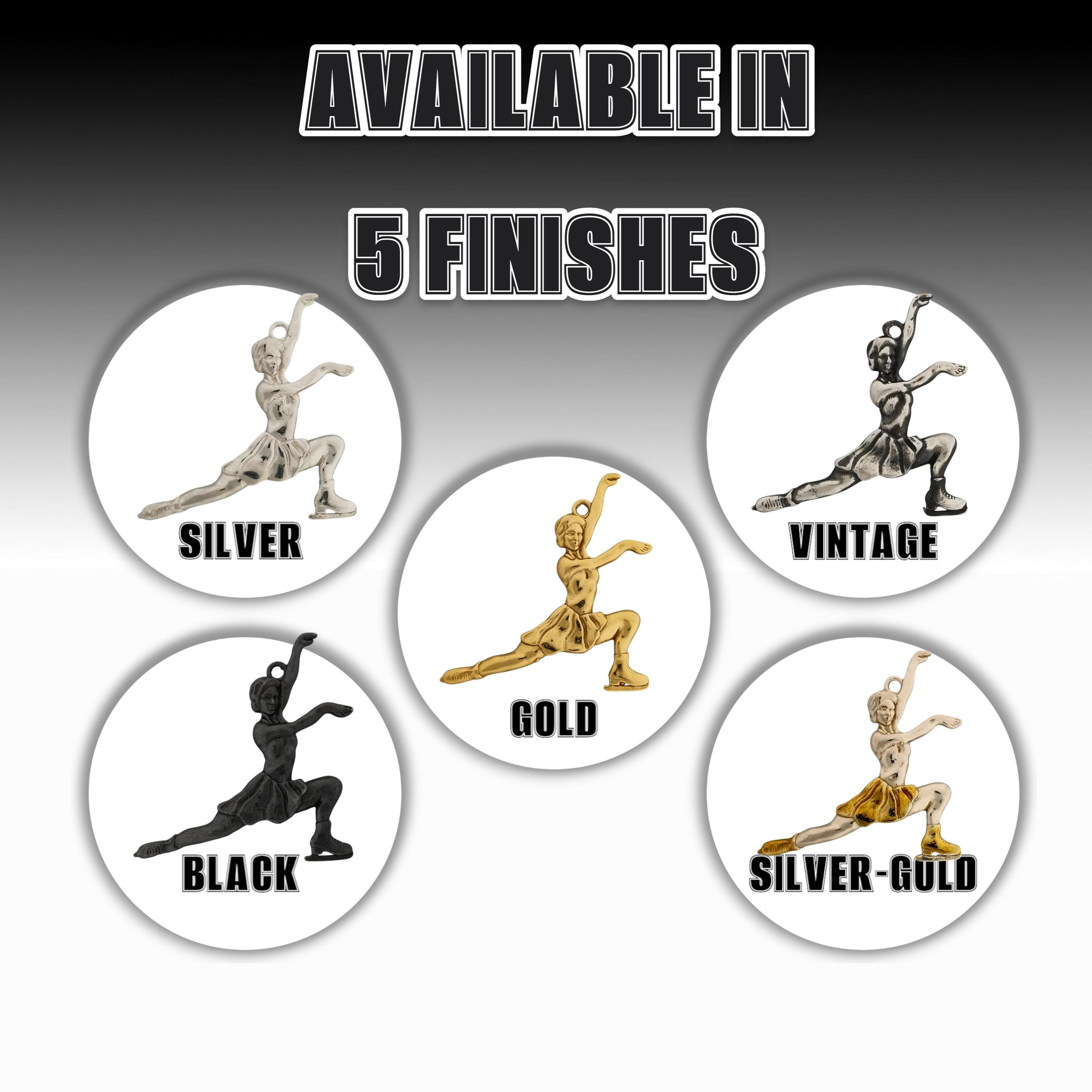 Figure Skating Pendant for Women – Oxidized Black 925 Silver Jewelry Gift – Handcrafted Sports Charm for Skaters & Fans – Necklace
