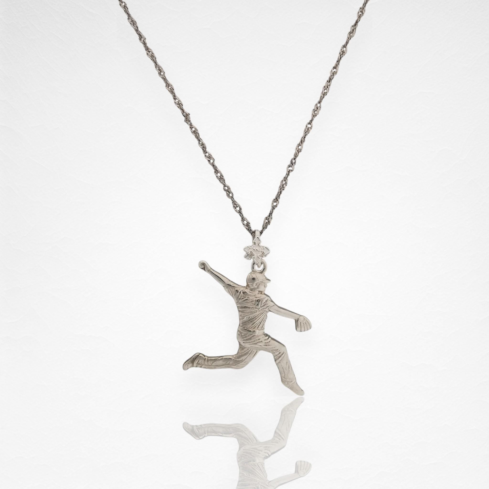Baseball Jewelry Pendant for Men – Classic Silver 925 Gift – Handcrafted Sport Charm for Players & Pitchers – Necklace