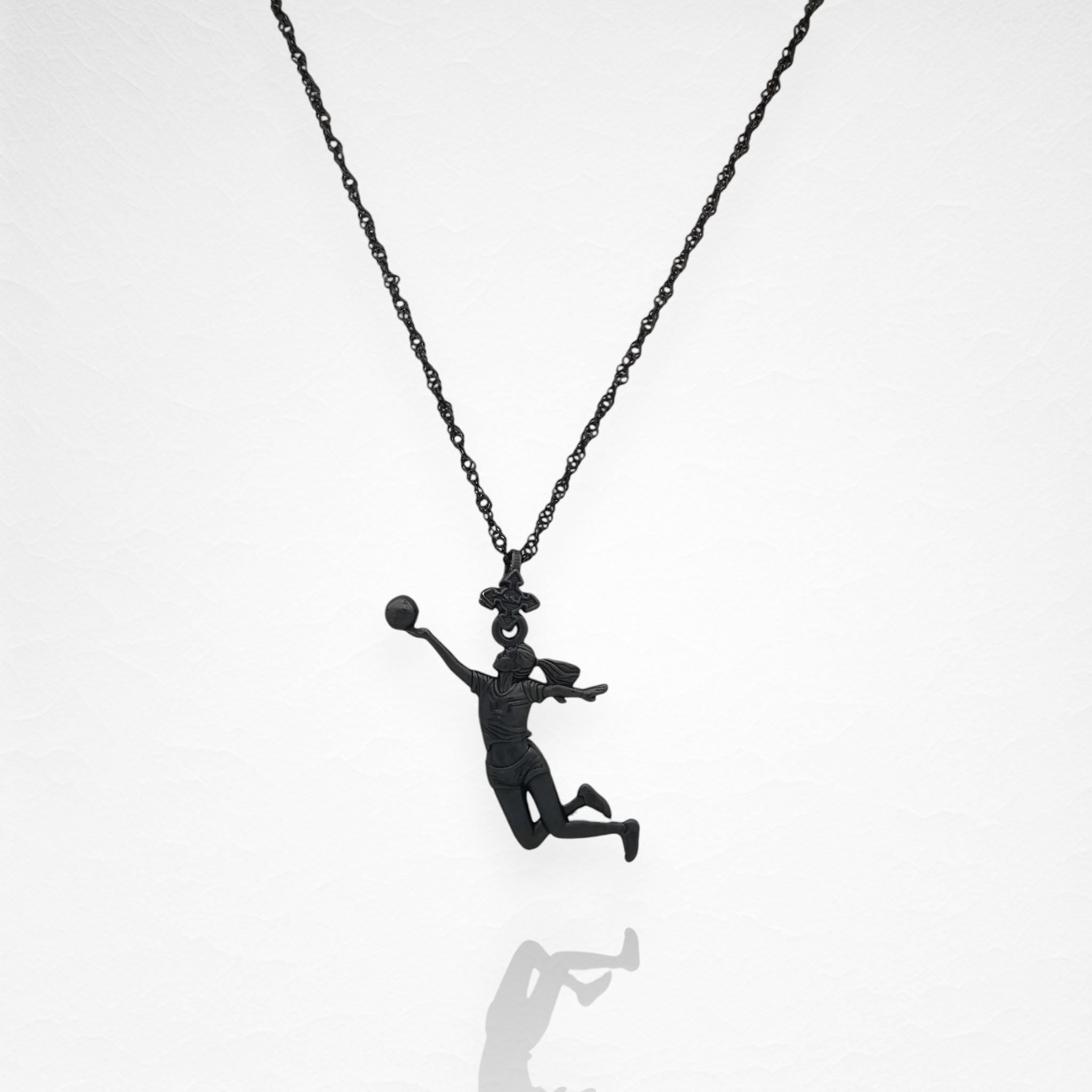 Gift for Volleyball Player – Oxidized 925 Silver Pendant for Women – Sports Jewelry for Girls, Coaches & Athletes – Necklace