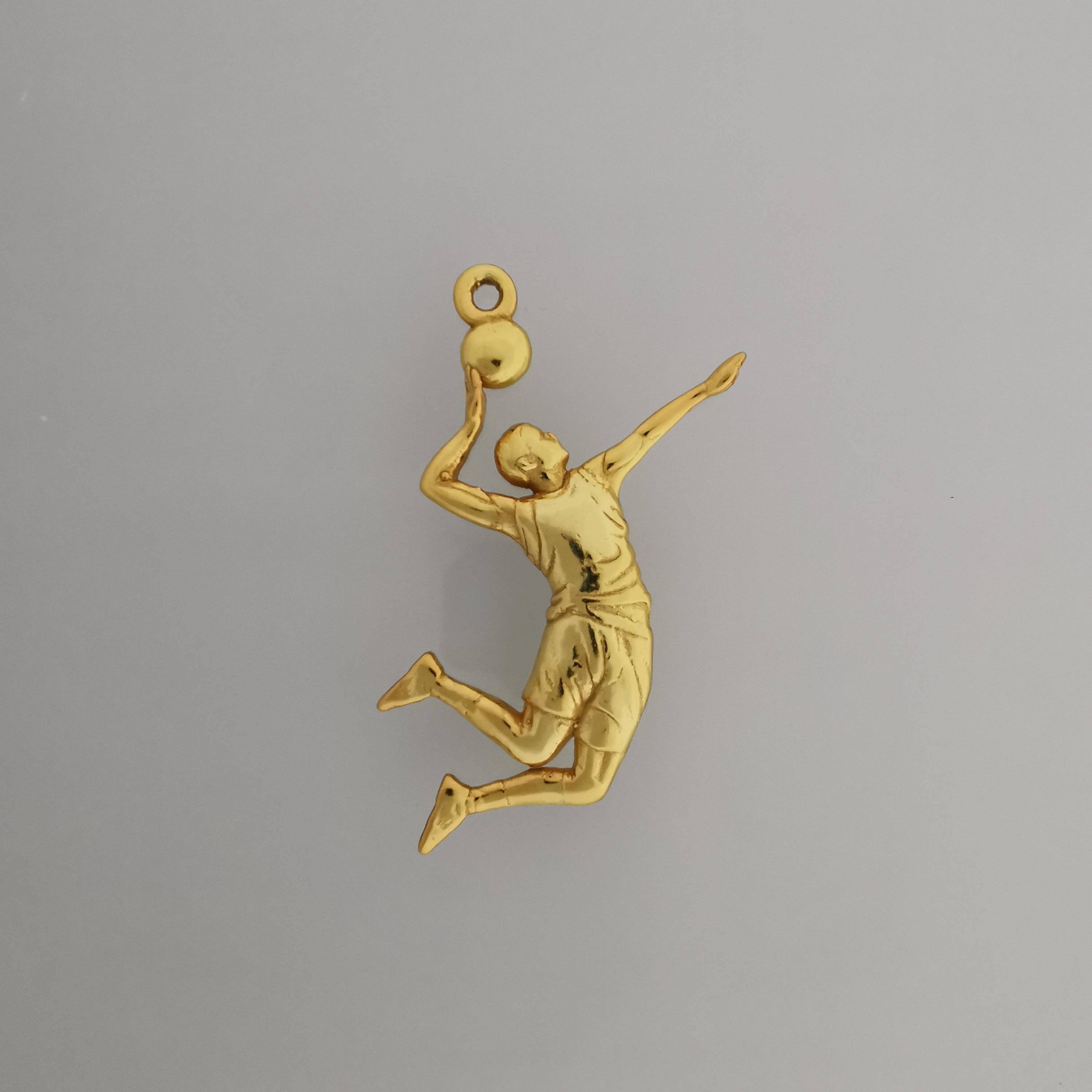 Volleyball Pendant for Men – Gold-Plated 925 Silver Jewelry Gift – Handcrafted Sports Charm for Players, Coaches & Fans – Necklace