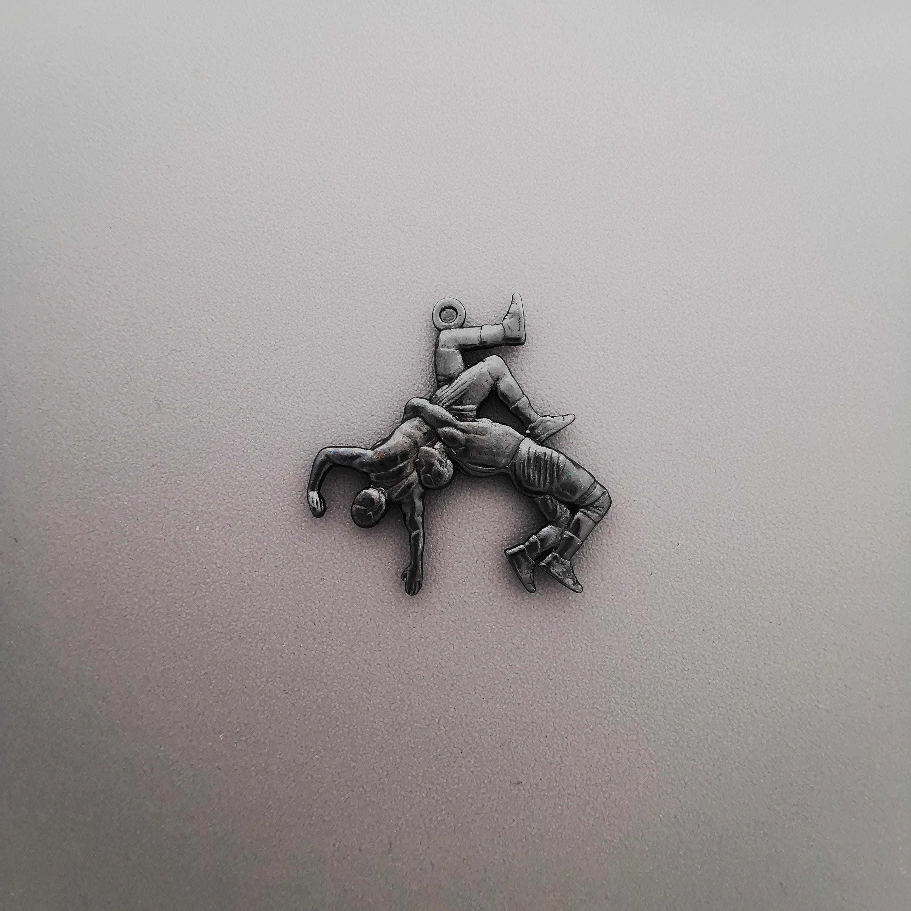 Wrestling Pendant for Men – Blackened 925 Silver Necklace – Rugged Gift for Athlete, Coach, or Fan – Great for Birthdays or Competitions