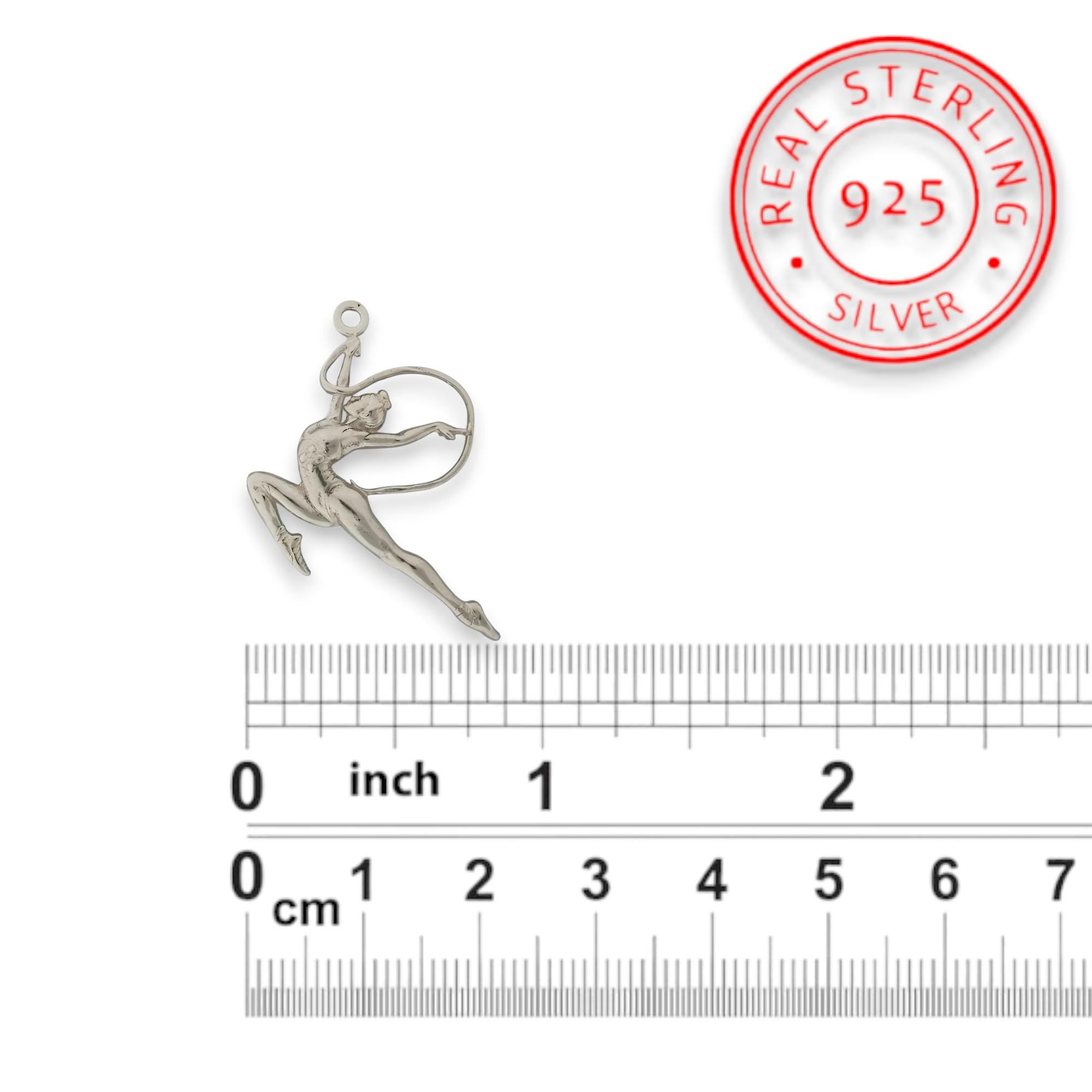 Rhythmic Gymnastics Jewelry Pendant for Girls – Classic Silver 925 Sports Gift – Handcrafted Charm for Dancers & Athletes – Necklace