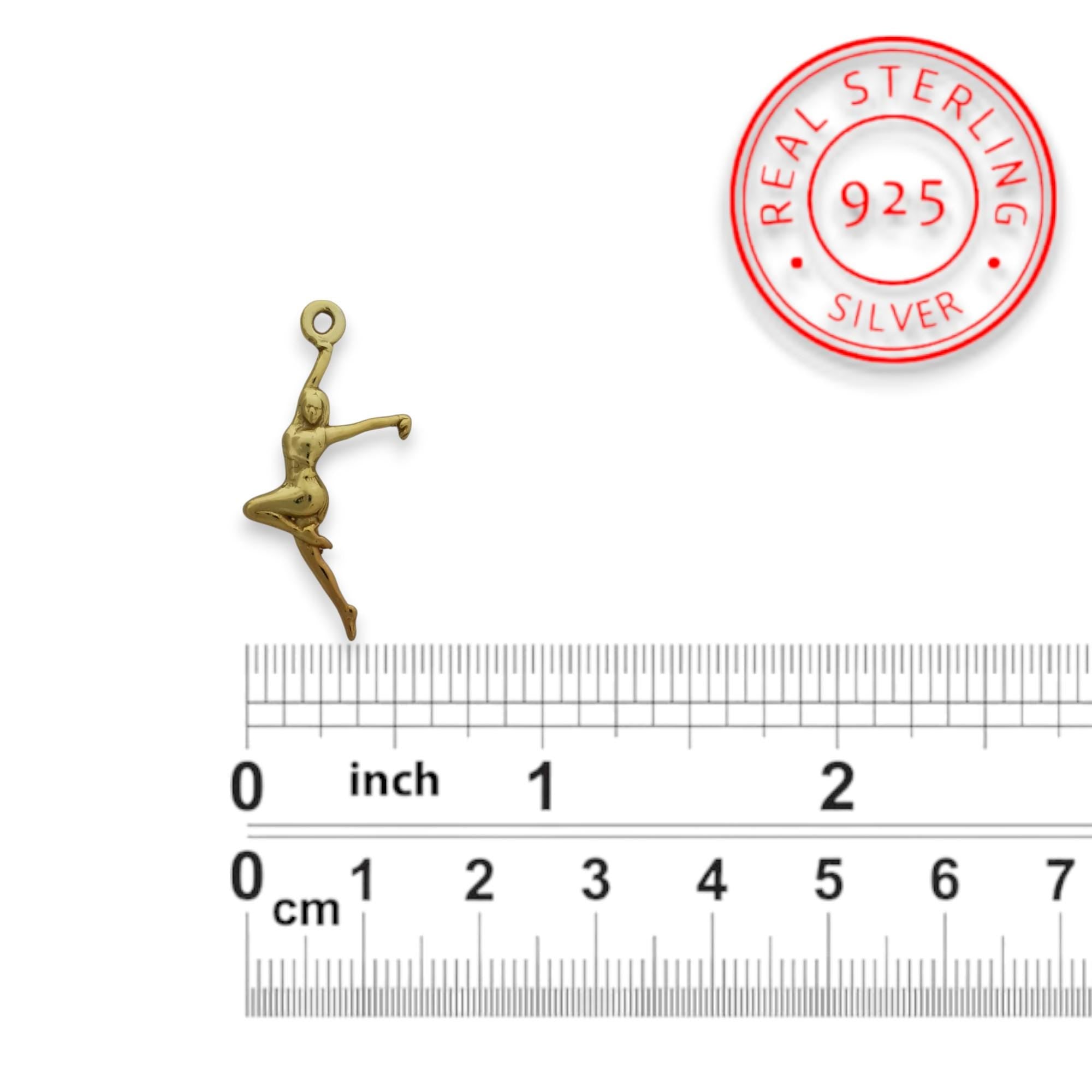 Latin Dance Jewelry Pendant for Women – Gold-Plated 925 Silver Gift – Handcrafted Sports Accessory for Dancers – Necklace