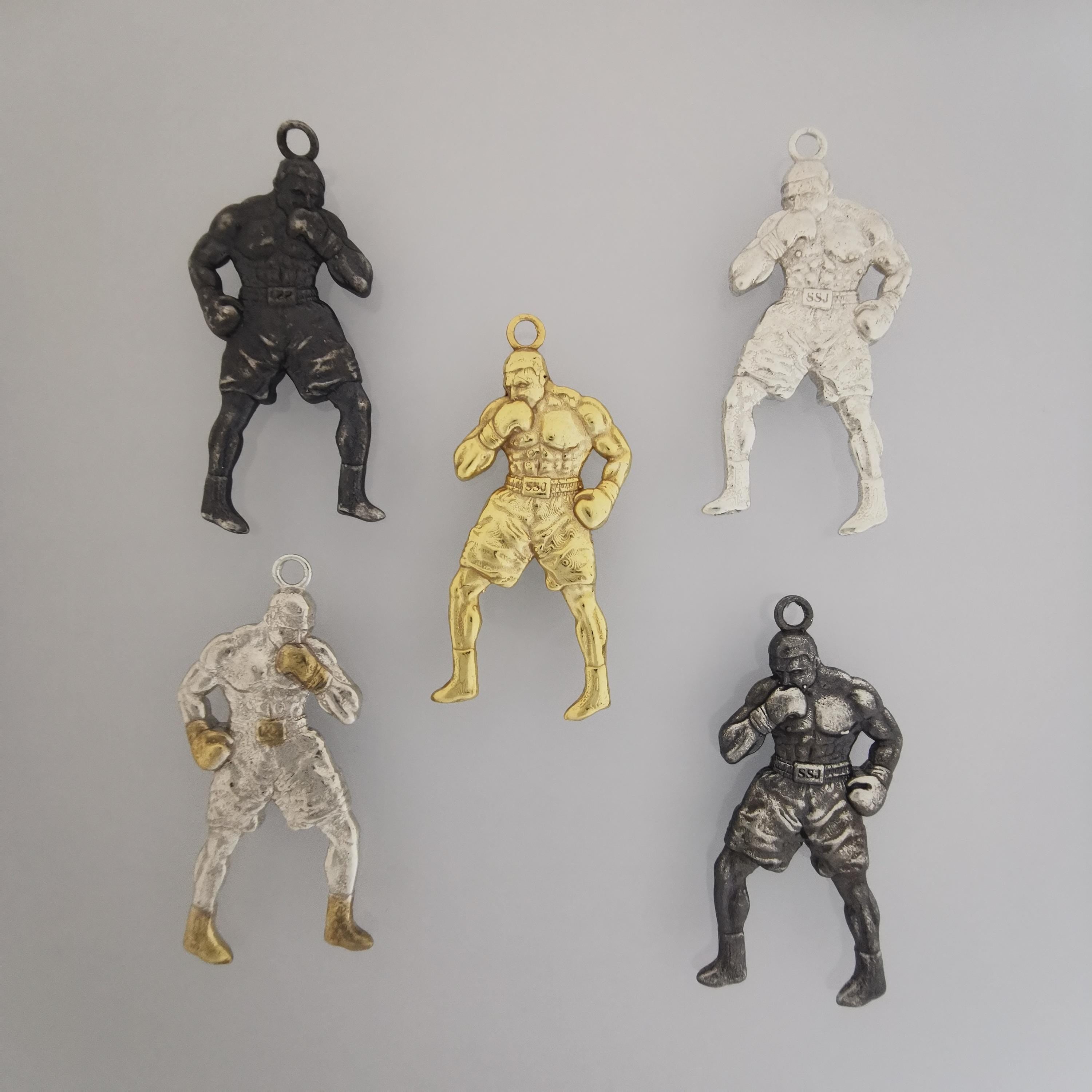 Boxing Jewelry Pendant for Men, 925 Silver with Partial Gold Plating Gift Handcrafted Sports Accessory for Fighters, Coaches & Fans Necklace