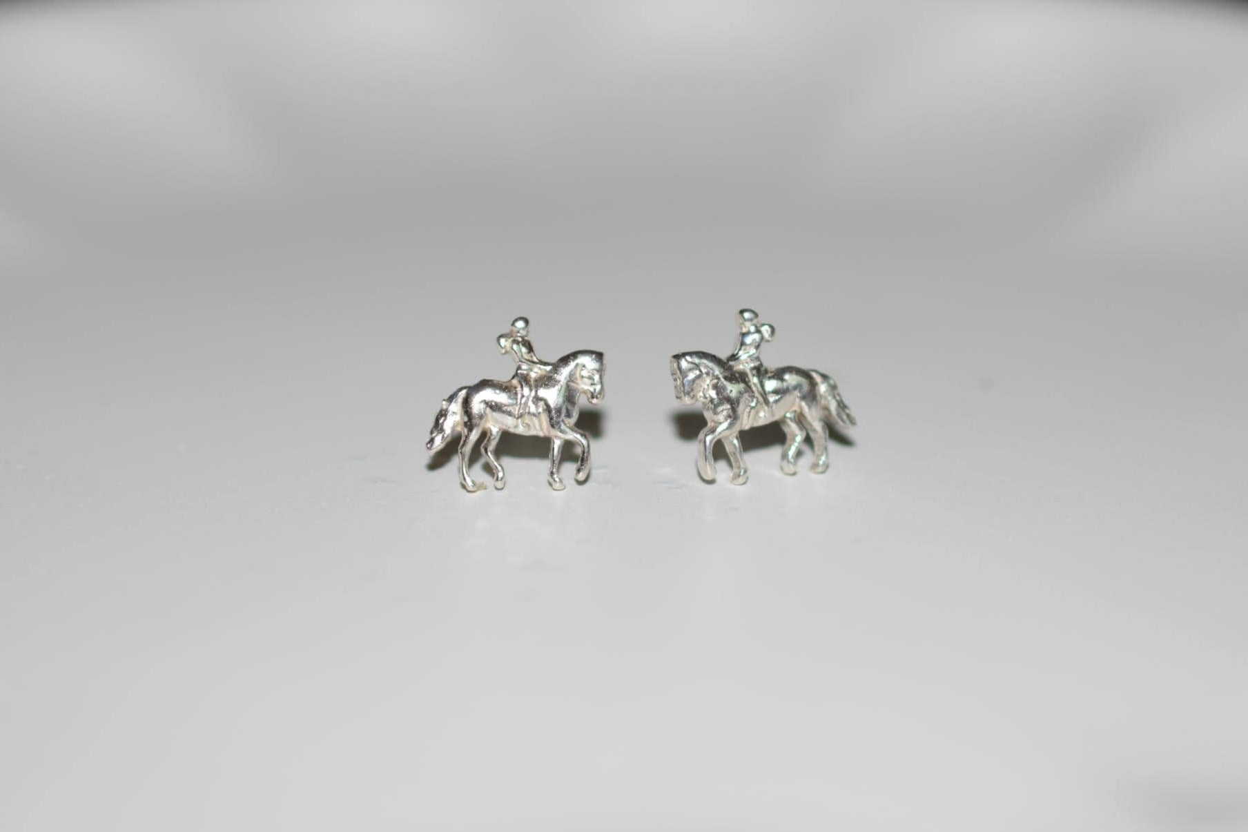 Equestrian Stud Earrings – Minimalist 925 Sterling Silver Jewelry for Women, Gift for Rider, Trainer or Horse Lover, Small Sports Earrings