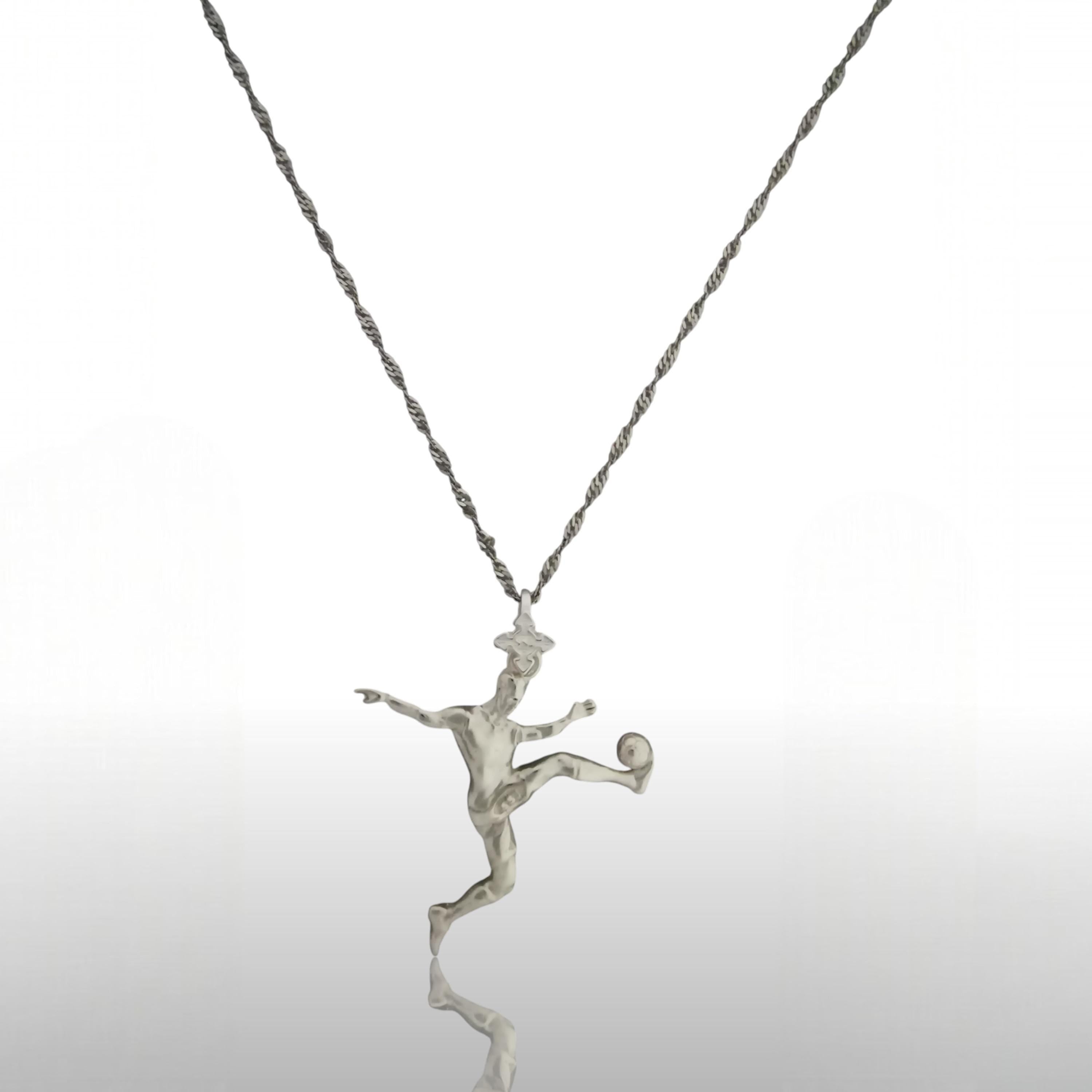 Football Soccer Jewelry Pendant for Men – Classic 925 Silver Gift – Sports Accessory for Teen Boys and Players – Necklace