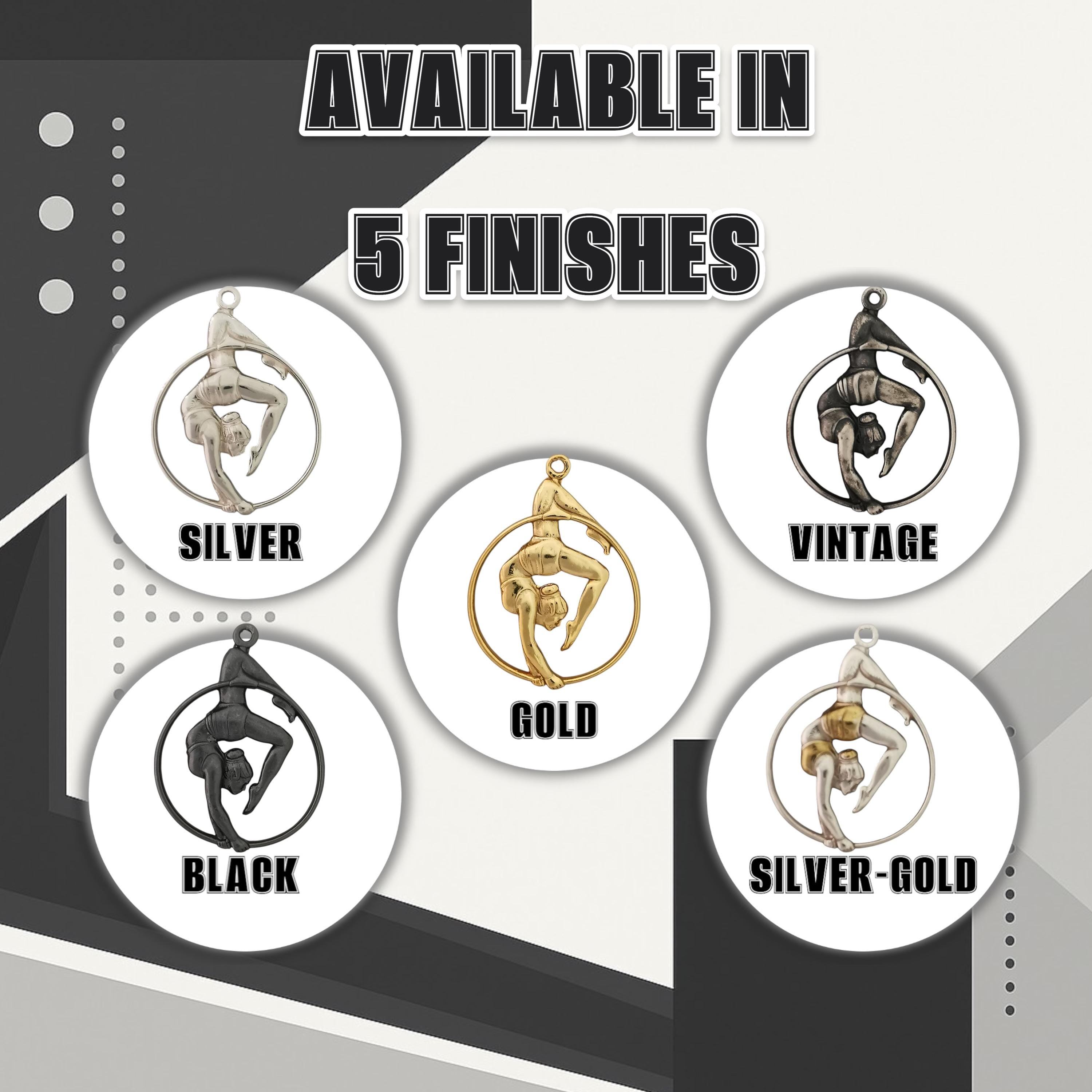 Aerial Hoop Jewelry – Vintage Style 925 Silver Pendant for Women – Antique-Inspired Necklace Gift for Dancers and Aerial Artists