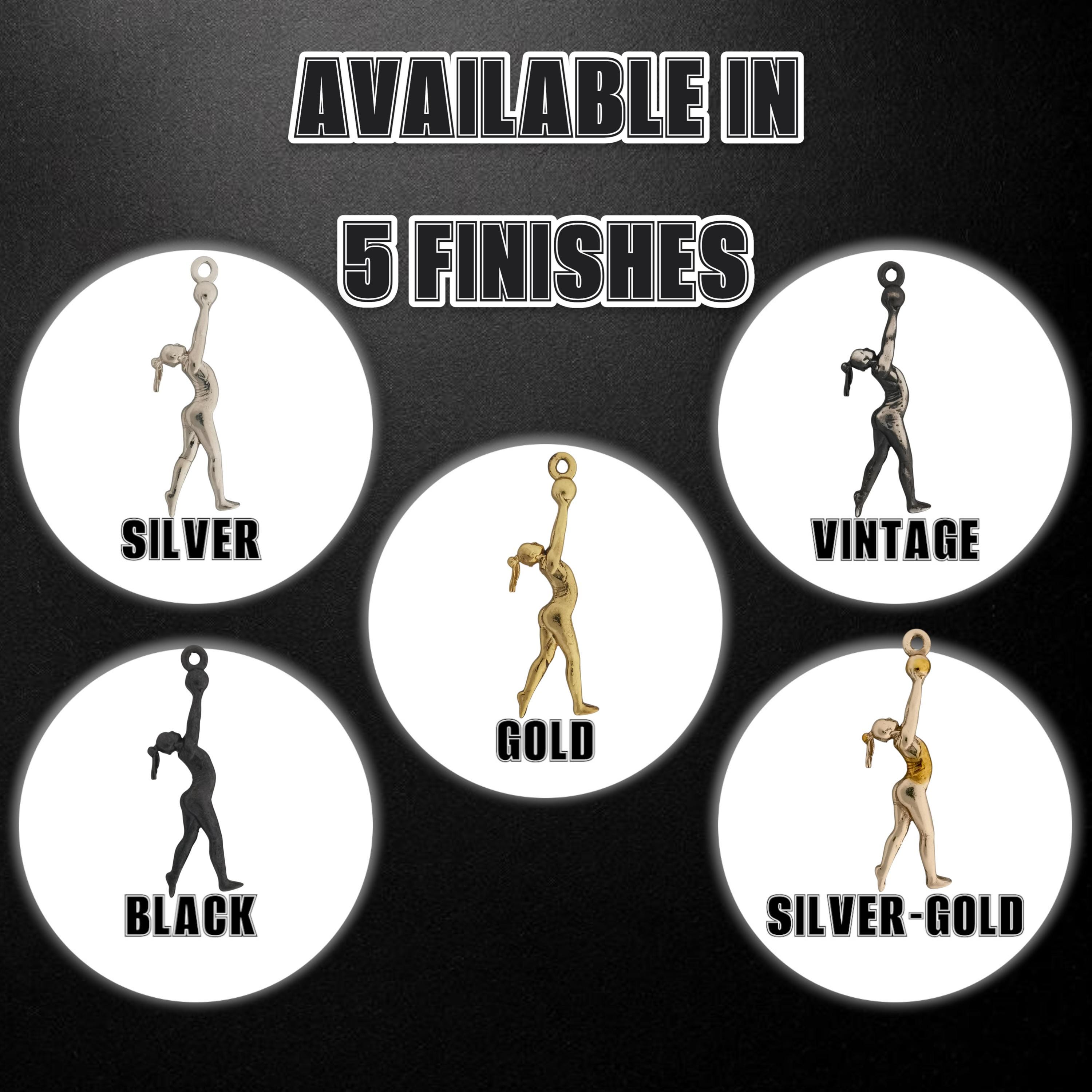Rhythmic Gymnastics Jewelry Pendant for Women – 925 Silver with Partial Gold Plating – Ball Routine Sport Charm – Necklace