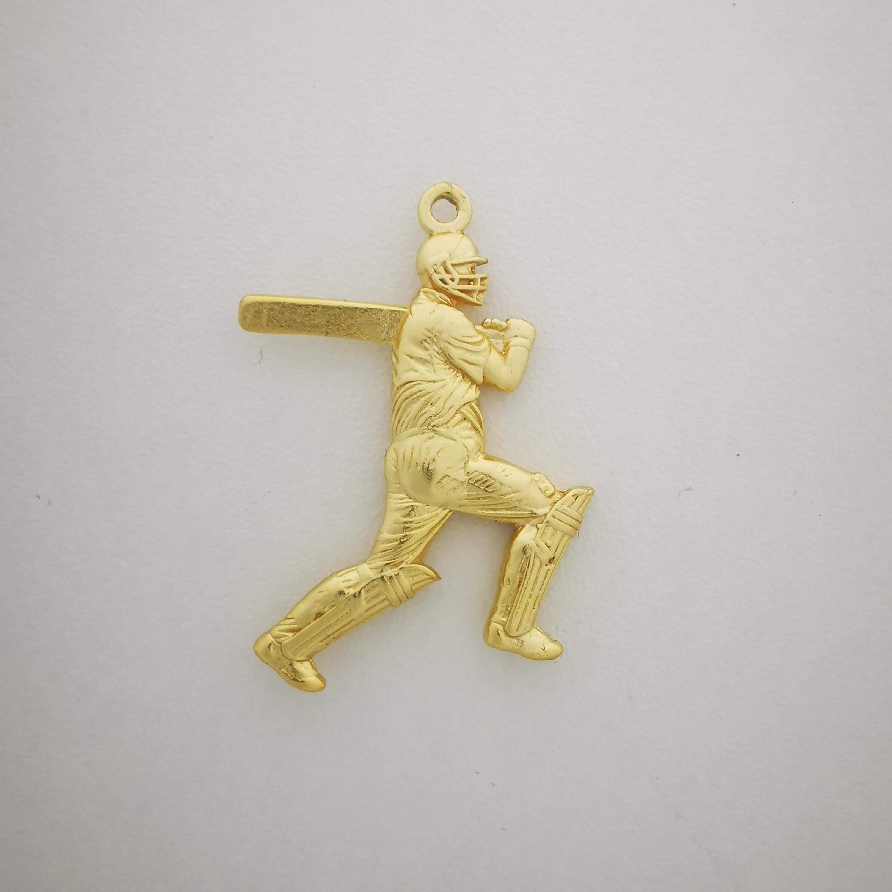 Cricket Necklace for Men – Gold-Plated 925 Silver Pendant – Sports Jewelry Gift for Batsmen, Fans, or Cricket Coaches