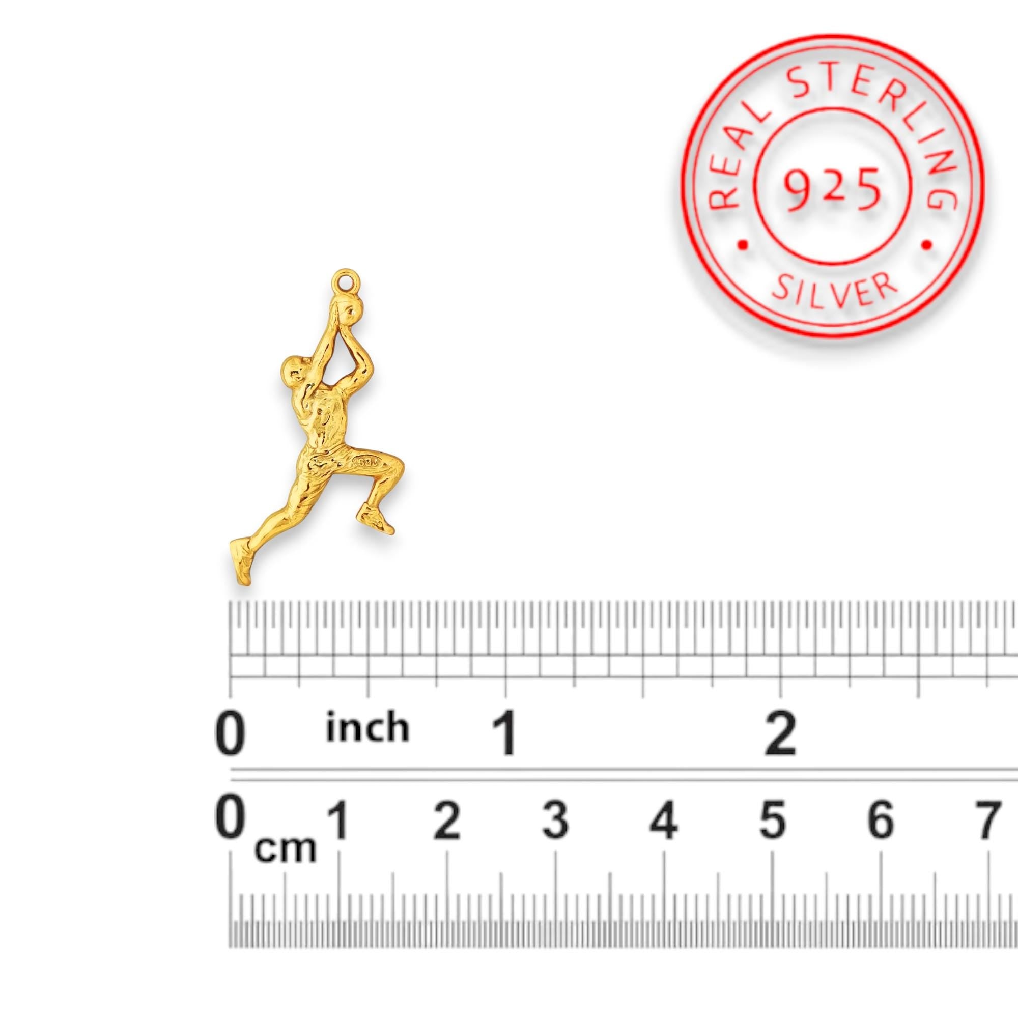 Basketball Jewelry Pendant for Men – Gold-Plated 925 Silver Gift – Luxurious Sports Accessory for Players and Coaches – Necklace