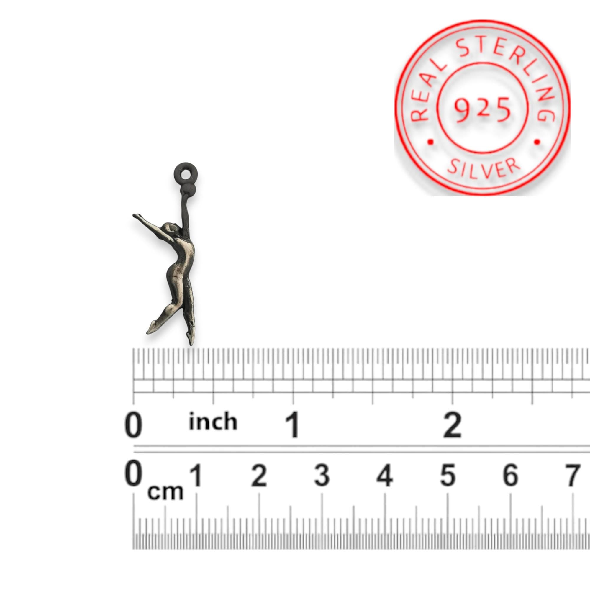 Rhythmic Gymnastics Jewelry Pendant for Women – Vintage Style 925 Silver Gift – Ball Routine Sport Charm – Necklace