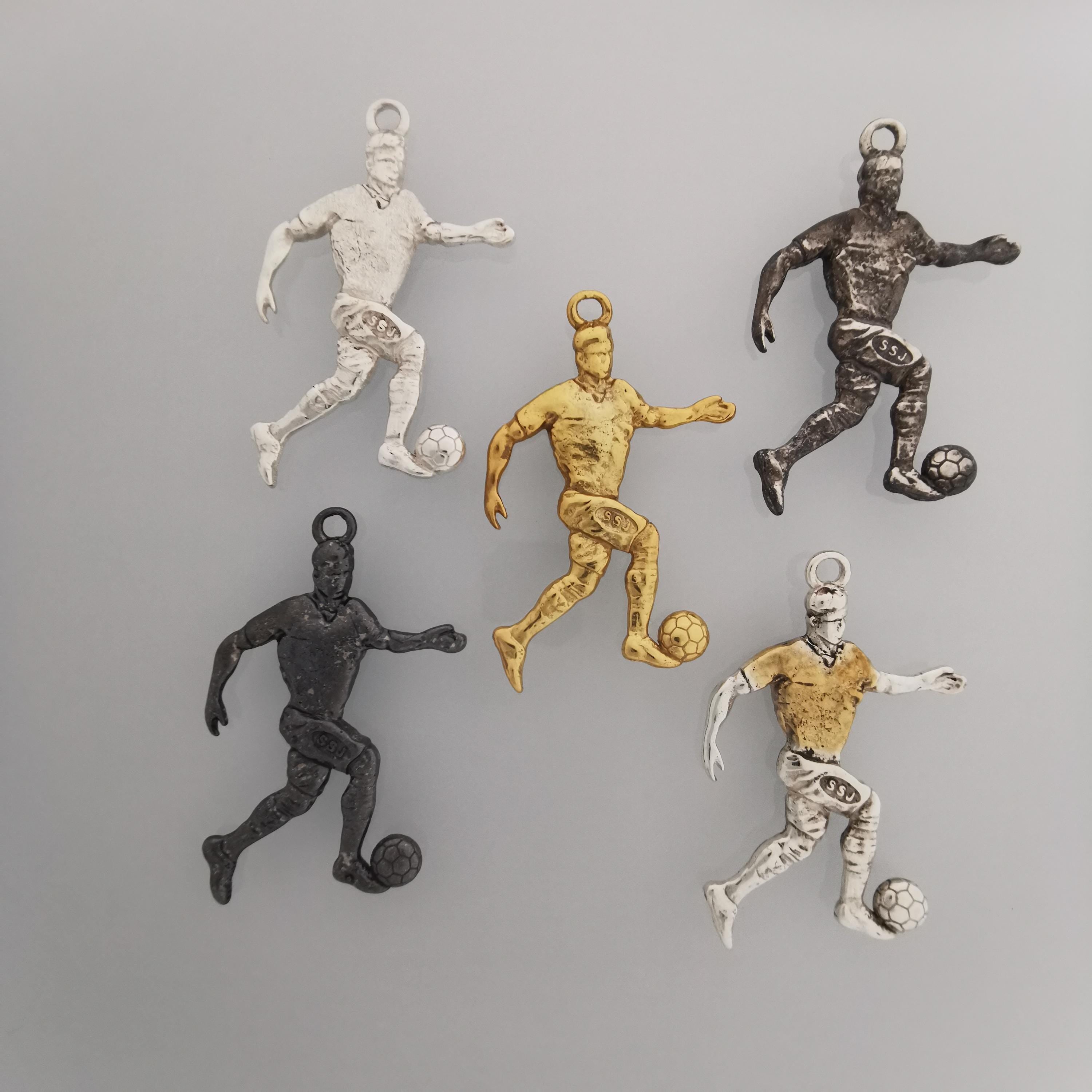 Football (Soccer) Pendant for Men – Gold-Plated 925 Silver Jewelry Gift – Handcrafted Sports Charm for Players, Coach