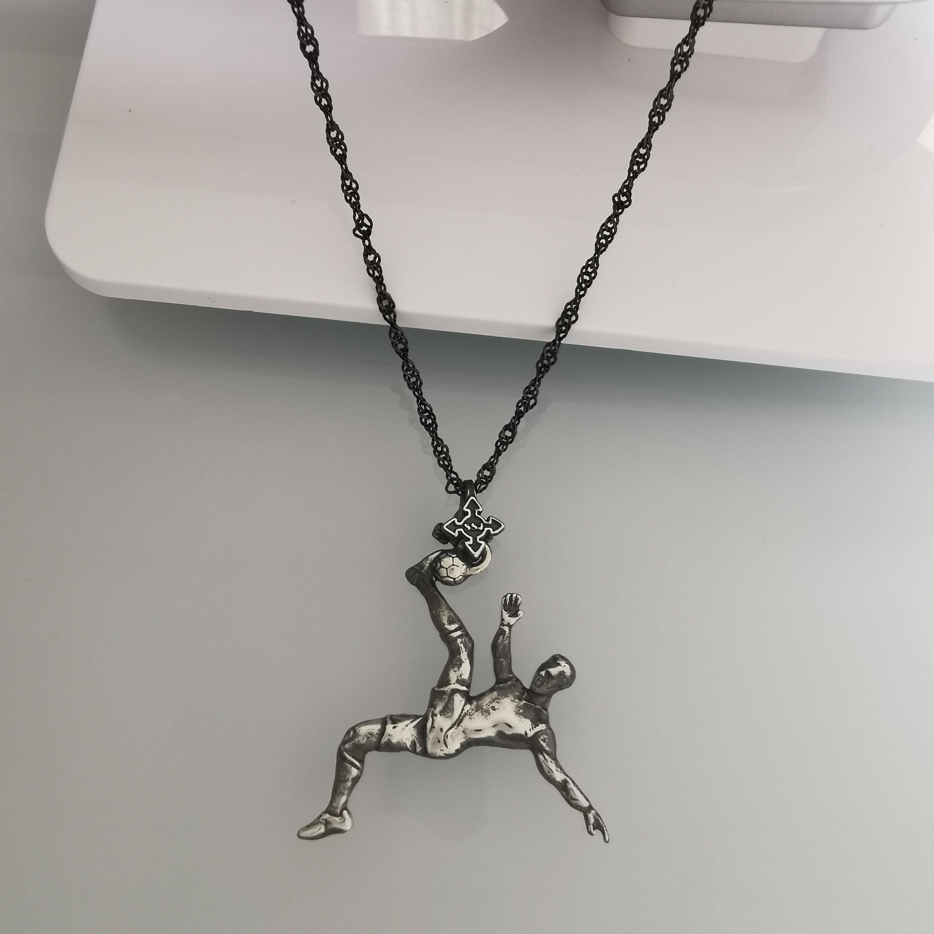 Football (Soccer) Pendant for Men and Boys – Vintage Style 925 Silver Jewelry Gift – Sports Necklace