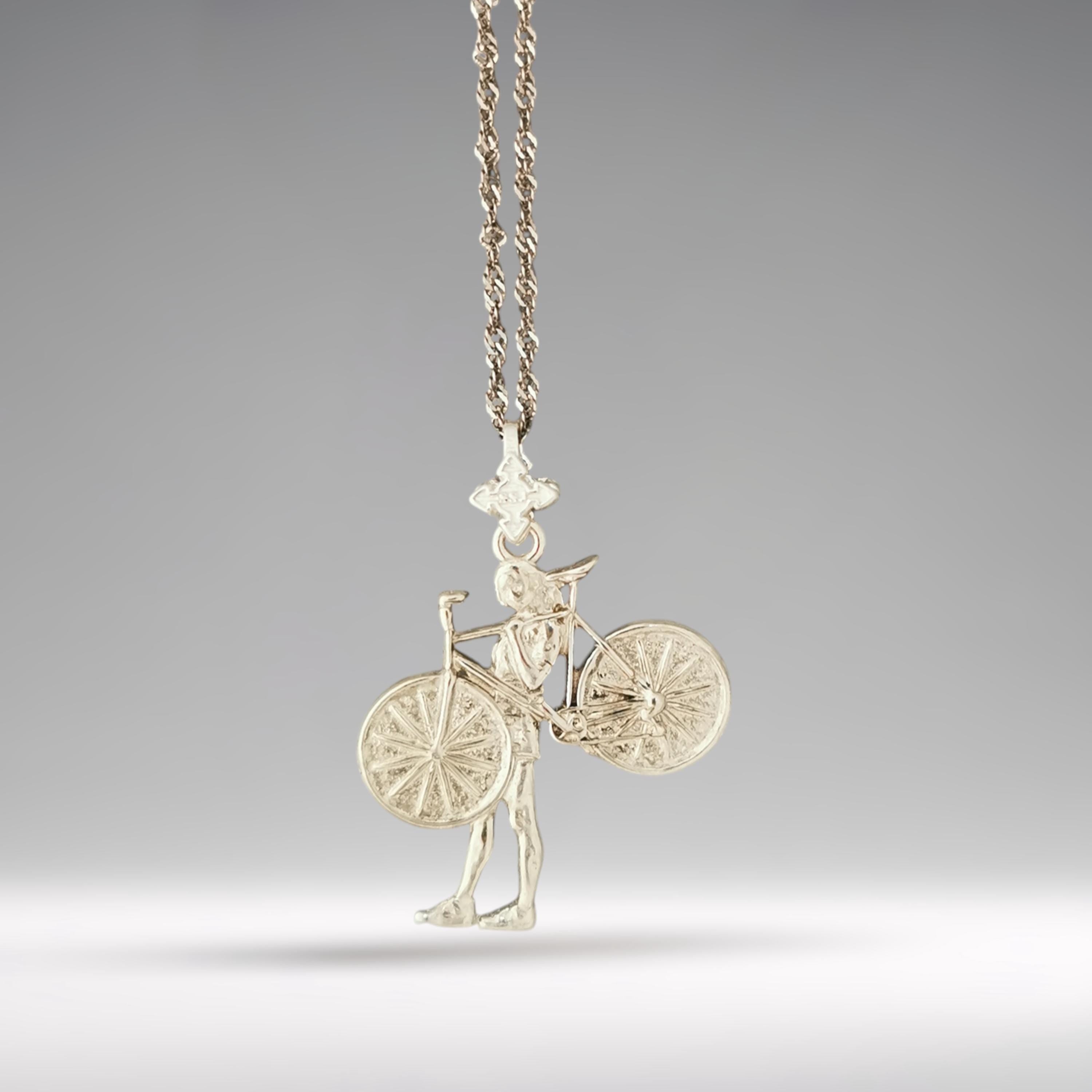 Cycling Jewelry Pendant for Women – Classic Silver 925 Gift – Sports Accessory for Cyclists, Coaches and Riders – Necklace