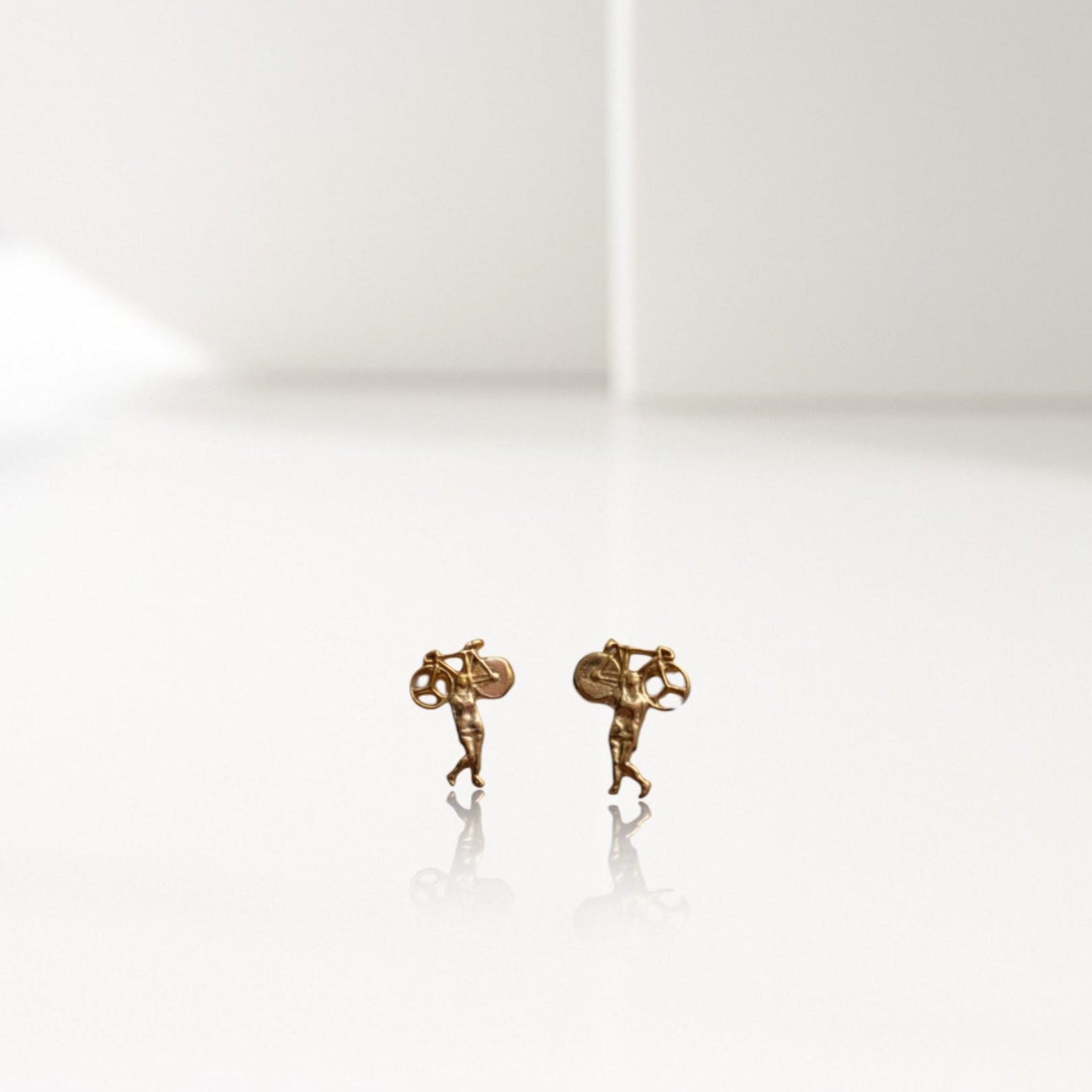 Gold Bike Earrings – Sterling Silver Studs for Cyclists | Gift for Female Riders, Athletes or Teammates