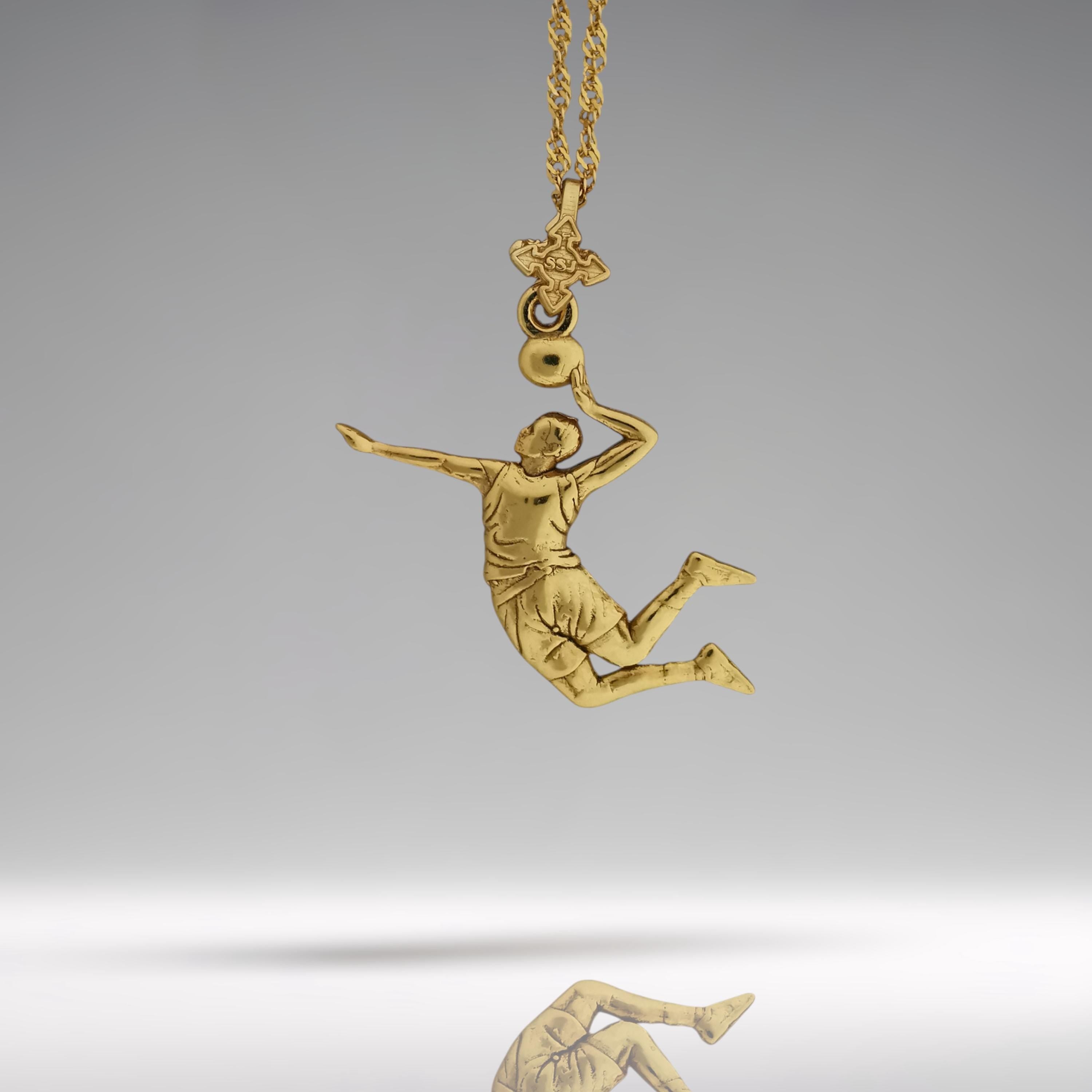 Volleyball Pendant for Men – Gold-Plated 925 Silver Jewelry Gift – Handcrafted Sports Charm for Players, Coaches & Fans – Necklace