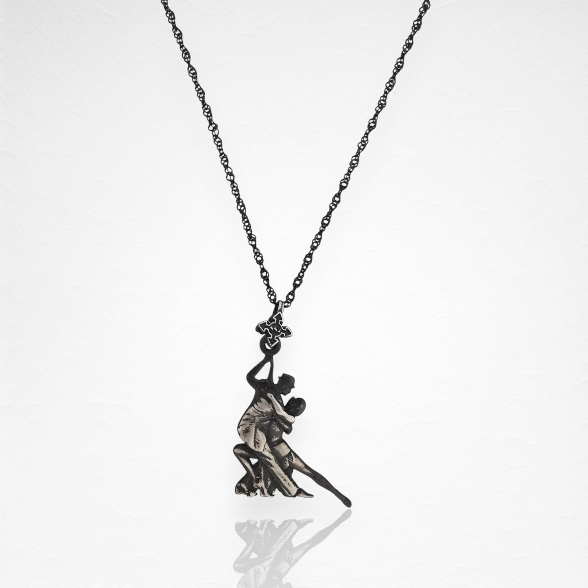 Dance Jewelry Pendant for Women – Vintage Style 925 Silver Gift – Tango Salsa Charm for Dancers, Couples & Performers – Necklace