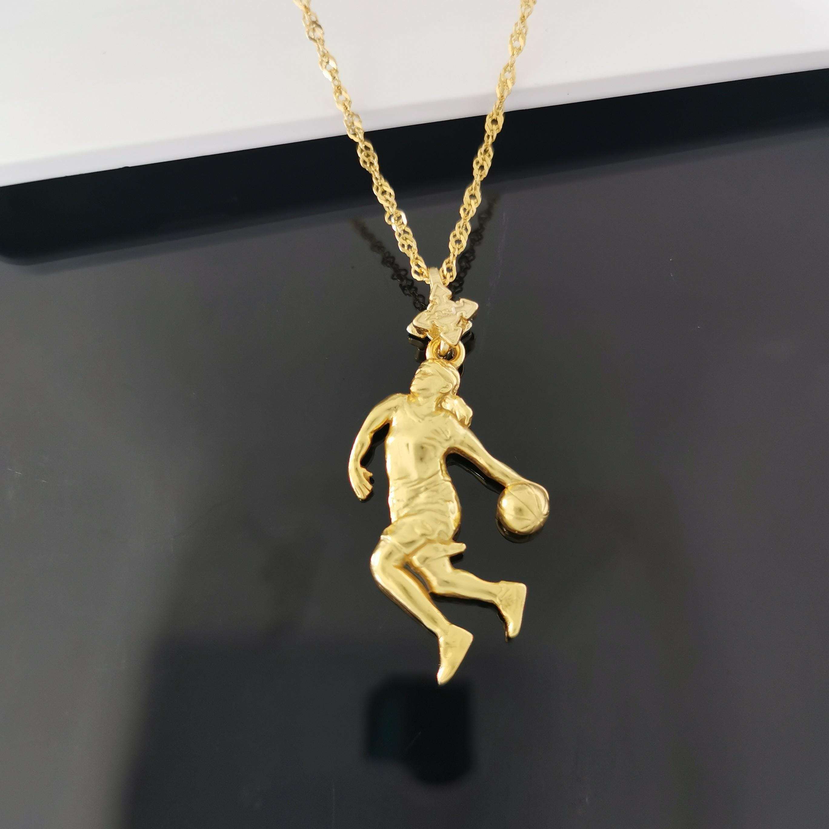 Basketball Pendant for Women and Girls – Gold-Plated 925 Silver Jewelry Gift – Handcrafted Sports Charm for Players, Fans & Coaches Necklace