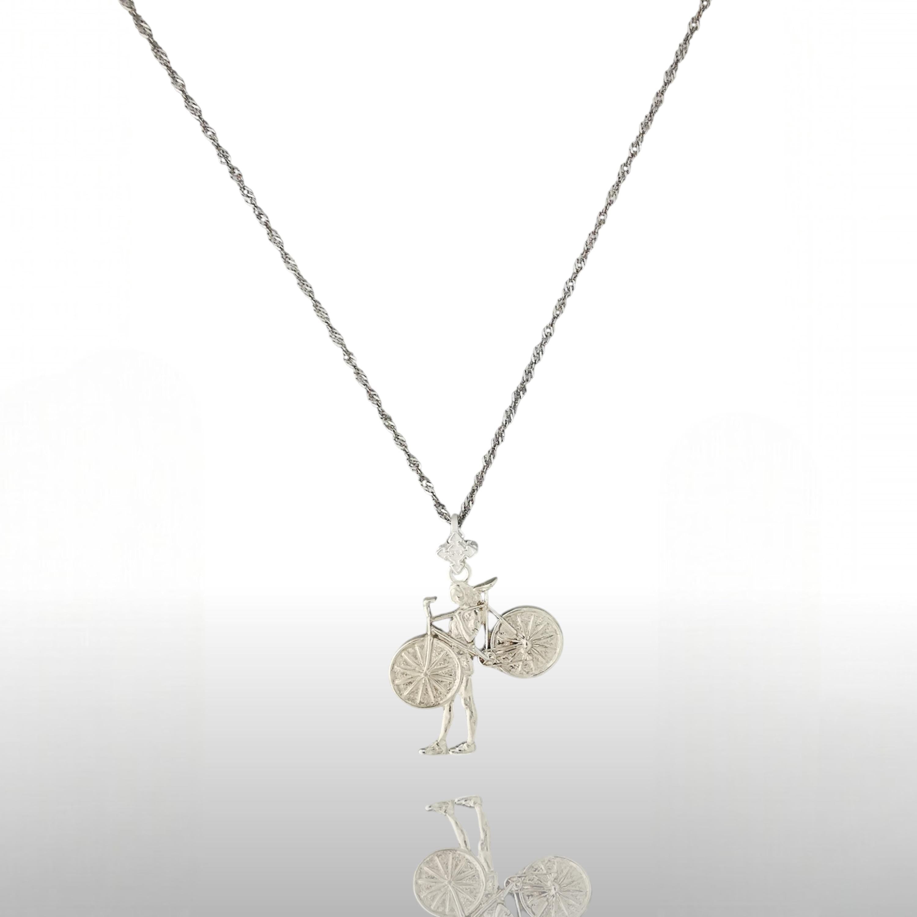 Cycling Jewelry Pendant for Women – Classic Silver 925 Gift – Sports Accessory for Cyclists, Coaches and Riders – Necklace