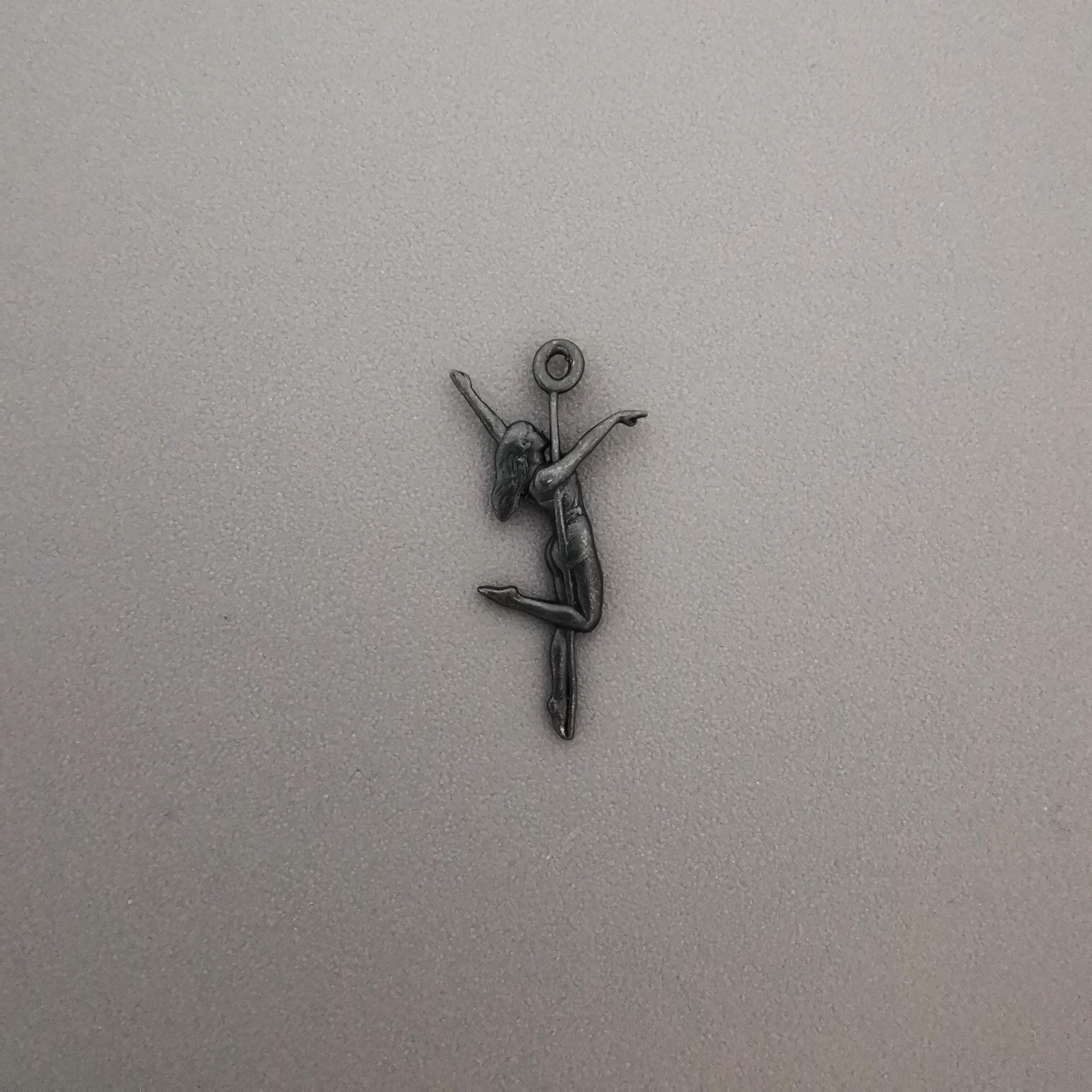 Pole Dance Jewelry for Women – Black Oxidized 925 Silver Pendant – Sensual Necklace Gift for Dancer, Performer or Free Spirit
