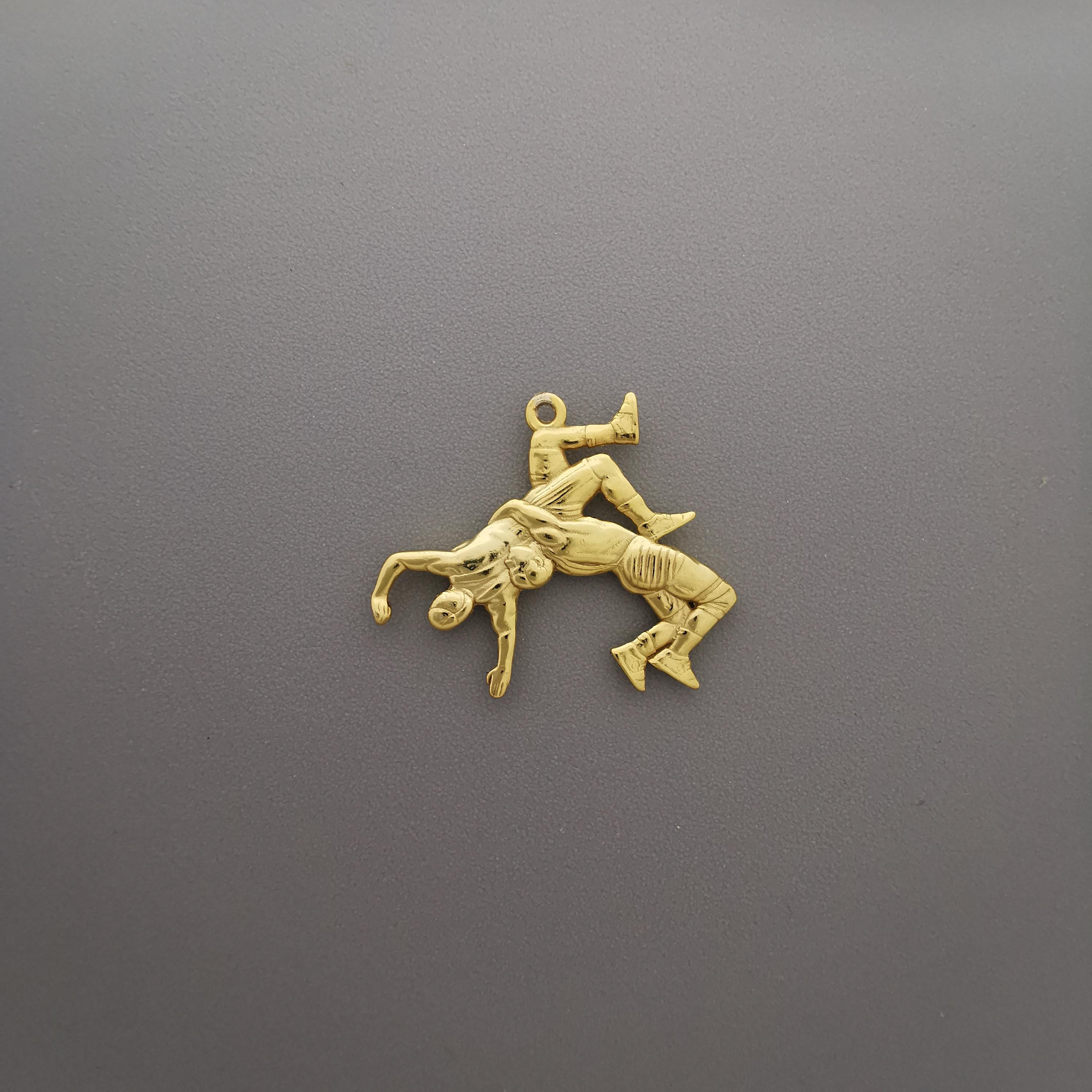 Wrestling Jewelry Pendant for Men – Gold-Plated 925 Silver Gift – Sports Accessory for Grapplers and Teen Boys – Necklace