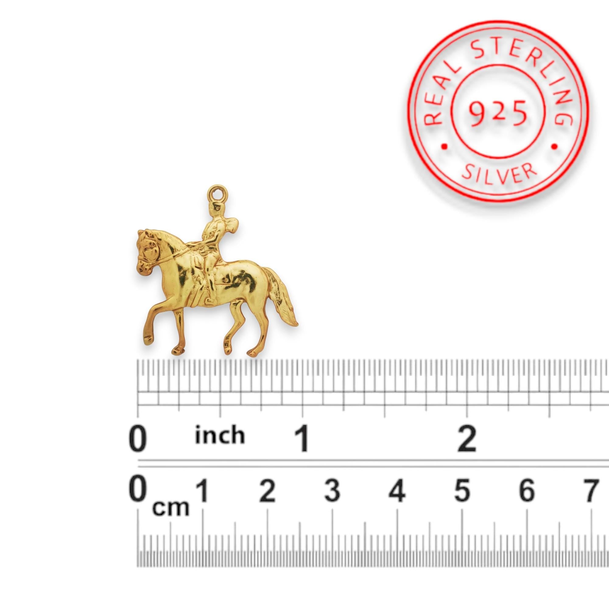 Horse Jewelry Pendant for Women – Gold-Plated 925 Silver Gift – Equestrian Sports Accessory for Riders – Necklace