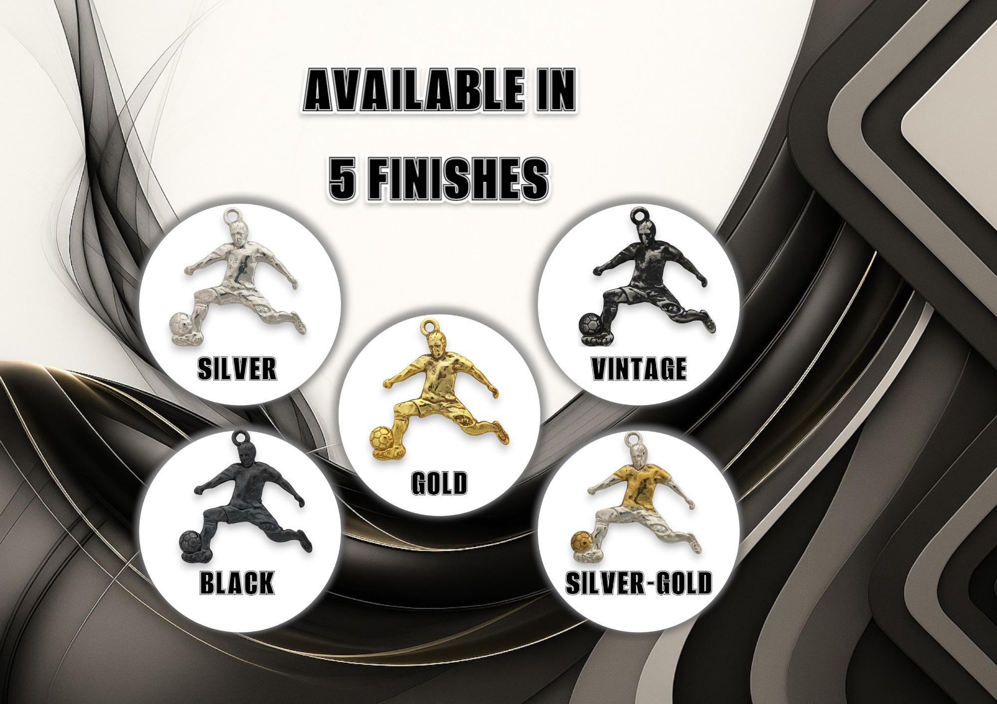 Football (Soccer) Jewelry Pendant for Men – Oxidized Black 925 Silver Gift – Handcrafted Sport Charm for Players – Necklace