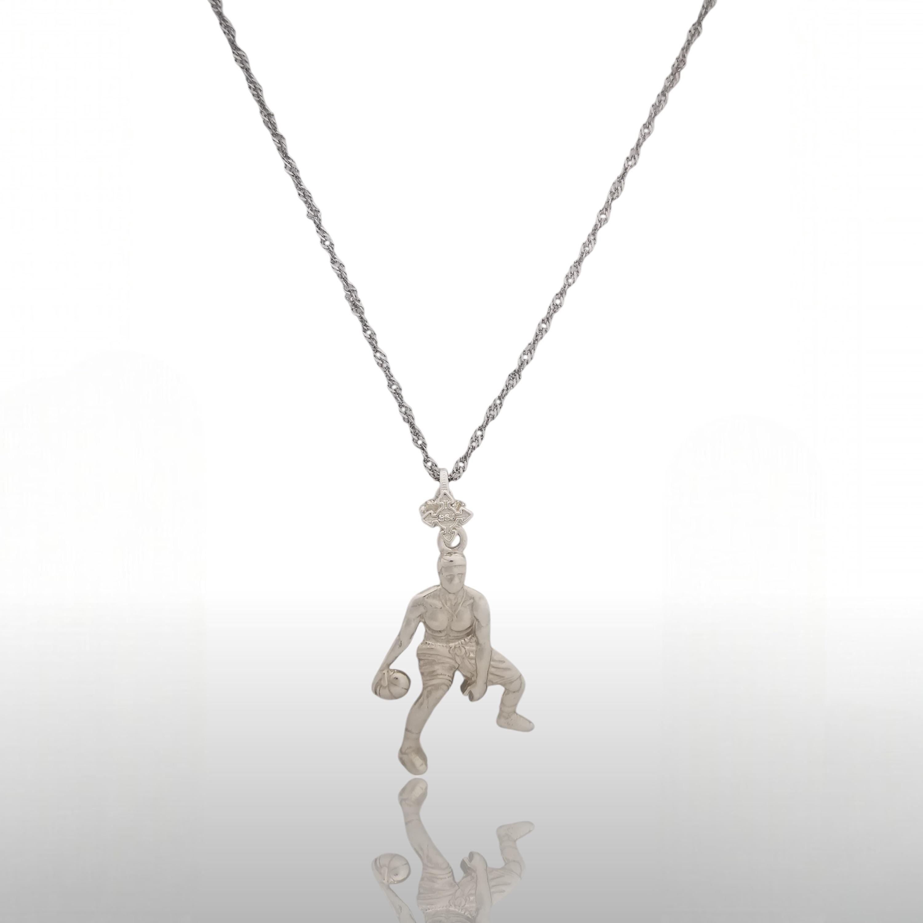 Basketball Jewelry Pendant for Men and Teen Boys Classic Silver 925 Gift – Handcrafted Sports Accessory for Players and Collectors Necklace