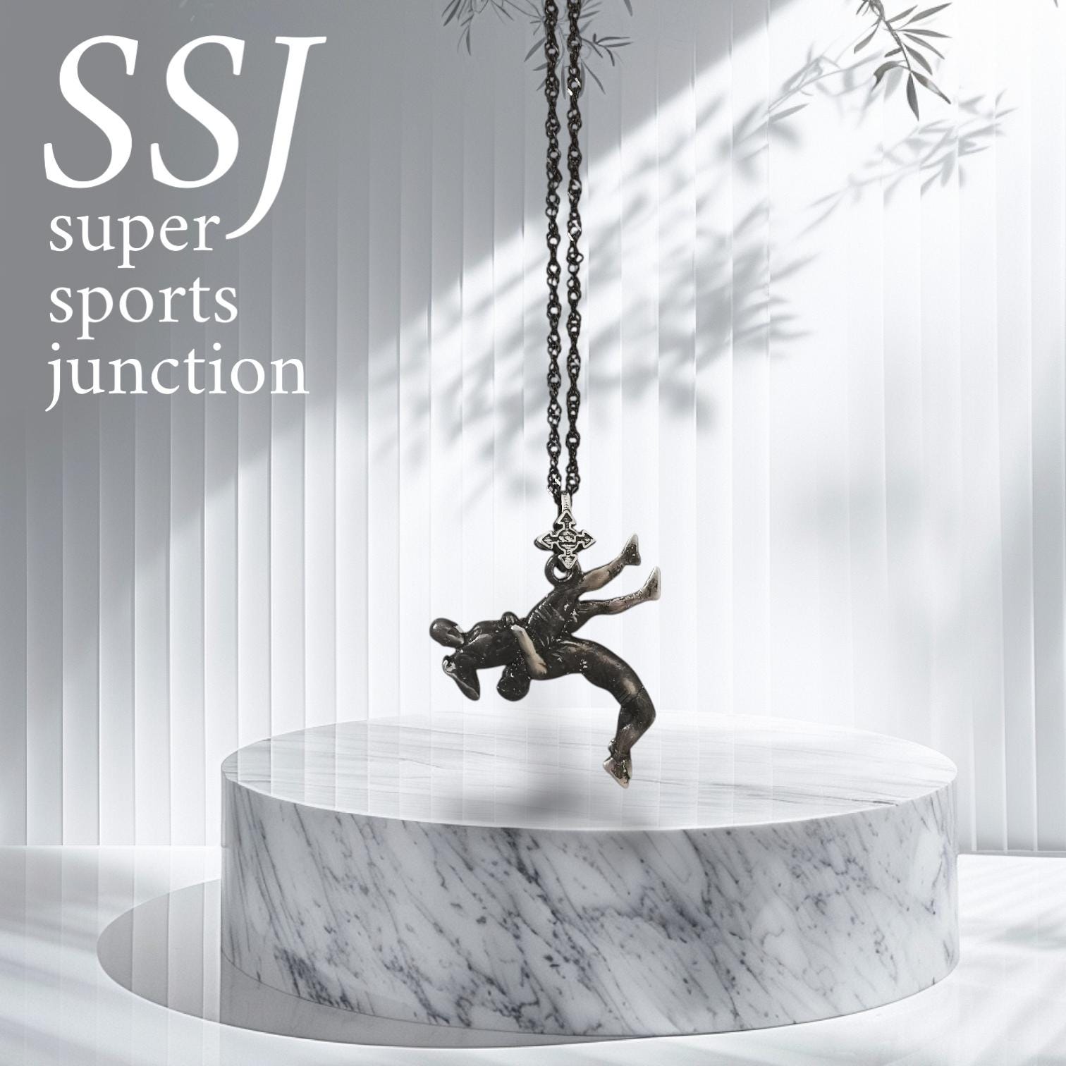 Wrestling Jewelry Pendant for Men, Vintage Style 925 Silver Gift, Classic Grappling Accessory for Wrestlers and Combat Sport Fans – Necklace