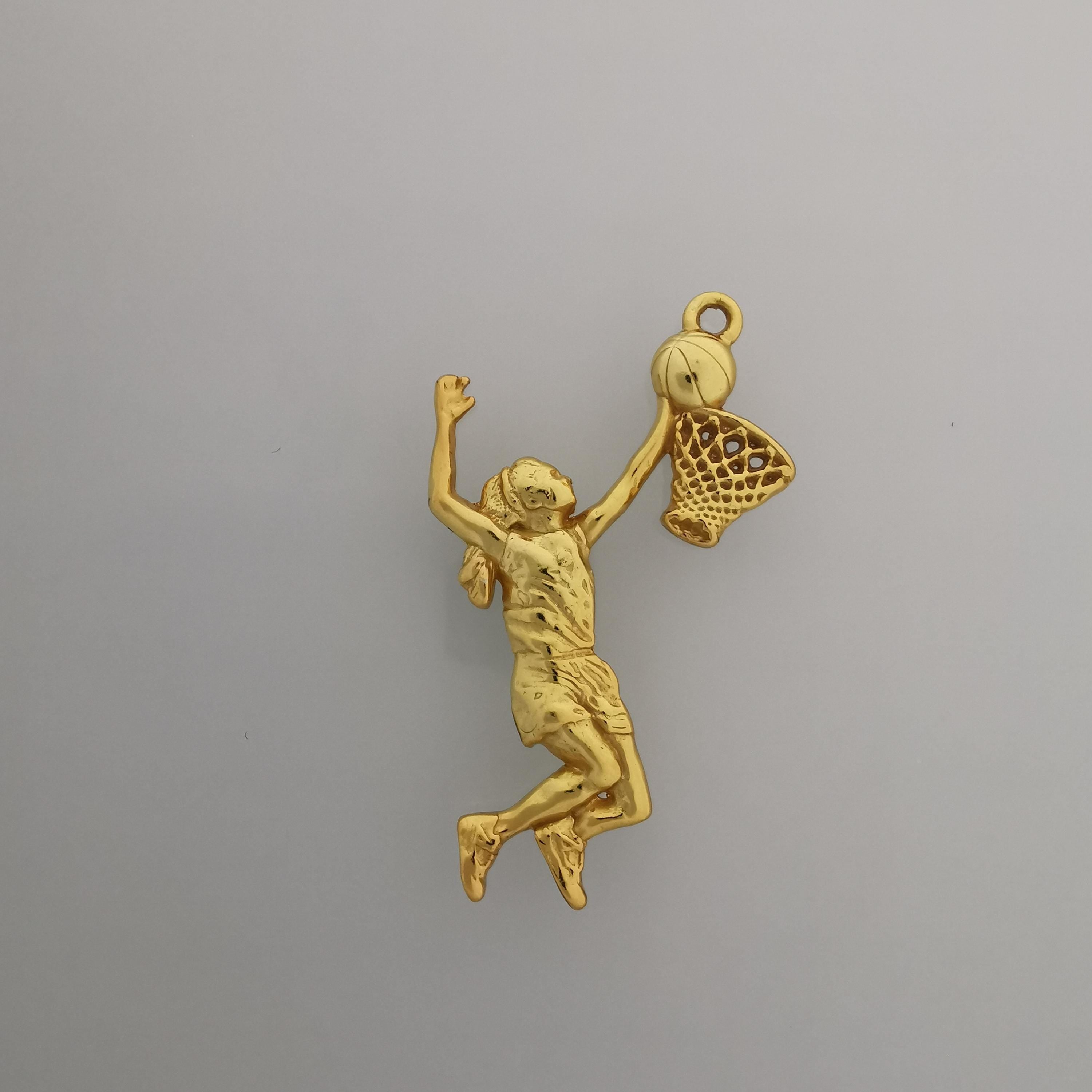 Basketball Jewelry Pendant for Women – Gold-Plated 925 Silver Gift – Handcrafted Sports Charm for Athletes, Coaches & Fans – Necklace