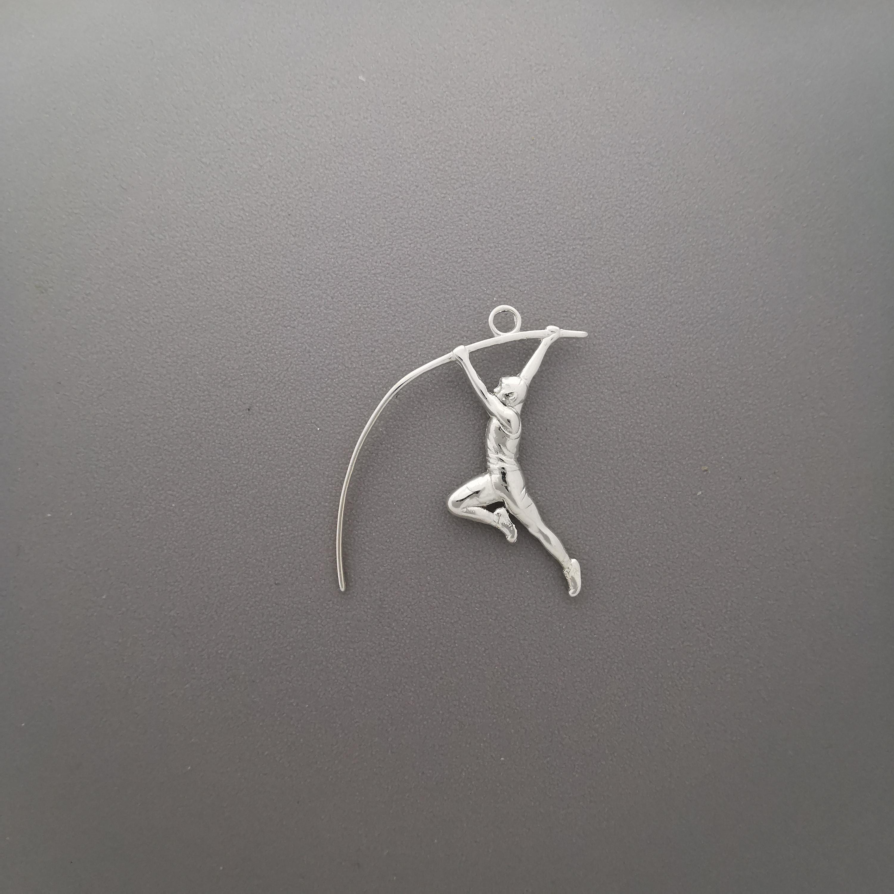 Pole Vault Pendant for Men – 925 Sterling Silver Sports Jewelry – Track and Field Necklace Gift for Athlete, Coach or Competition Day
