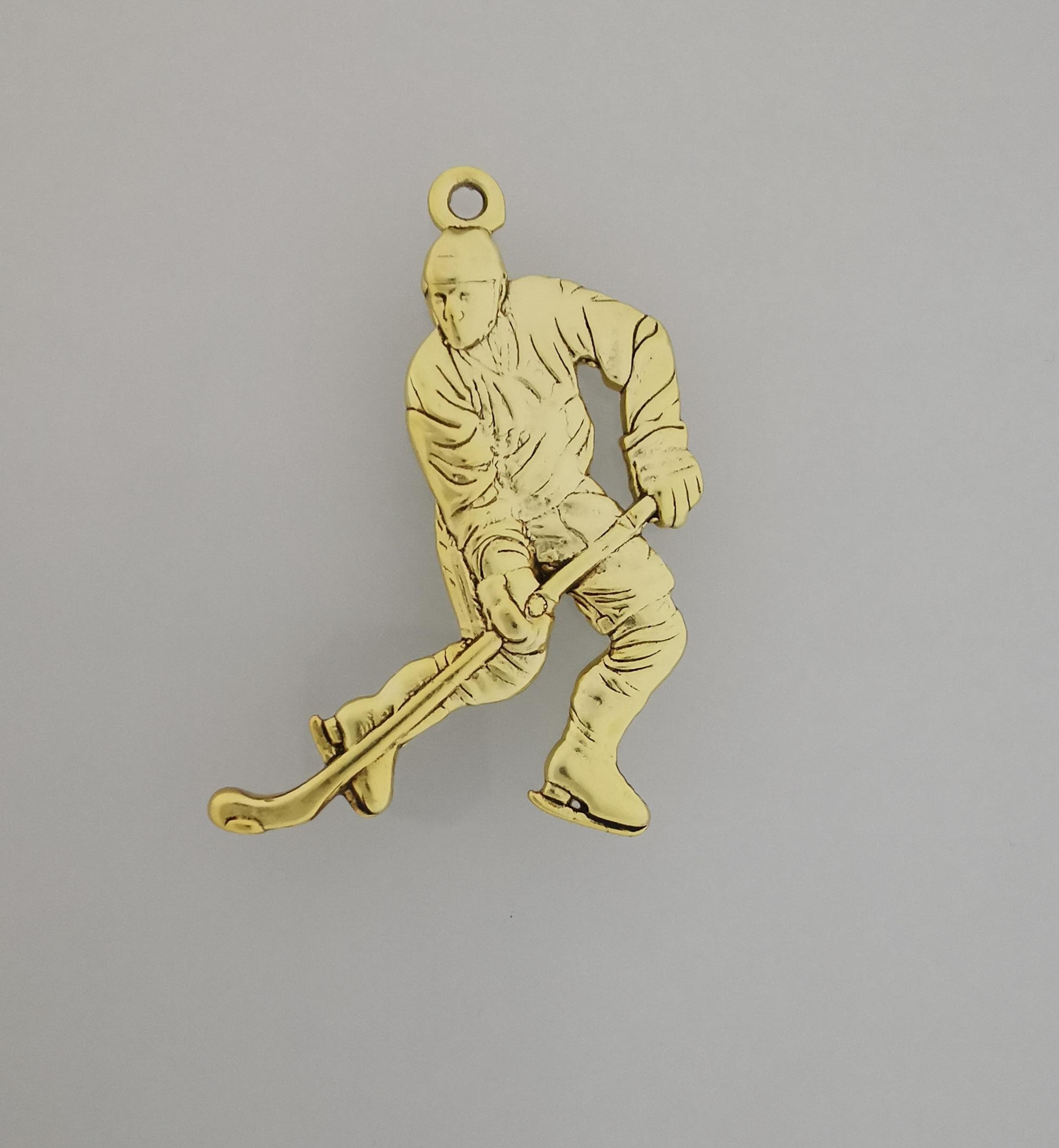 Ice Hockey Jewelry Pendant for Men – Gold-Plated 925 Silver Gift – Handcrafted Sports Accessory for Players and Coaches – Necklace