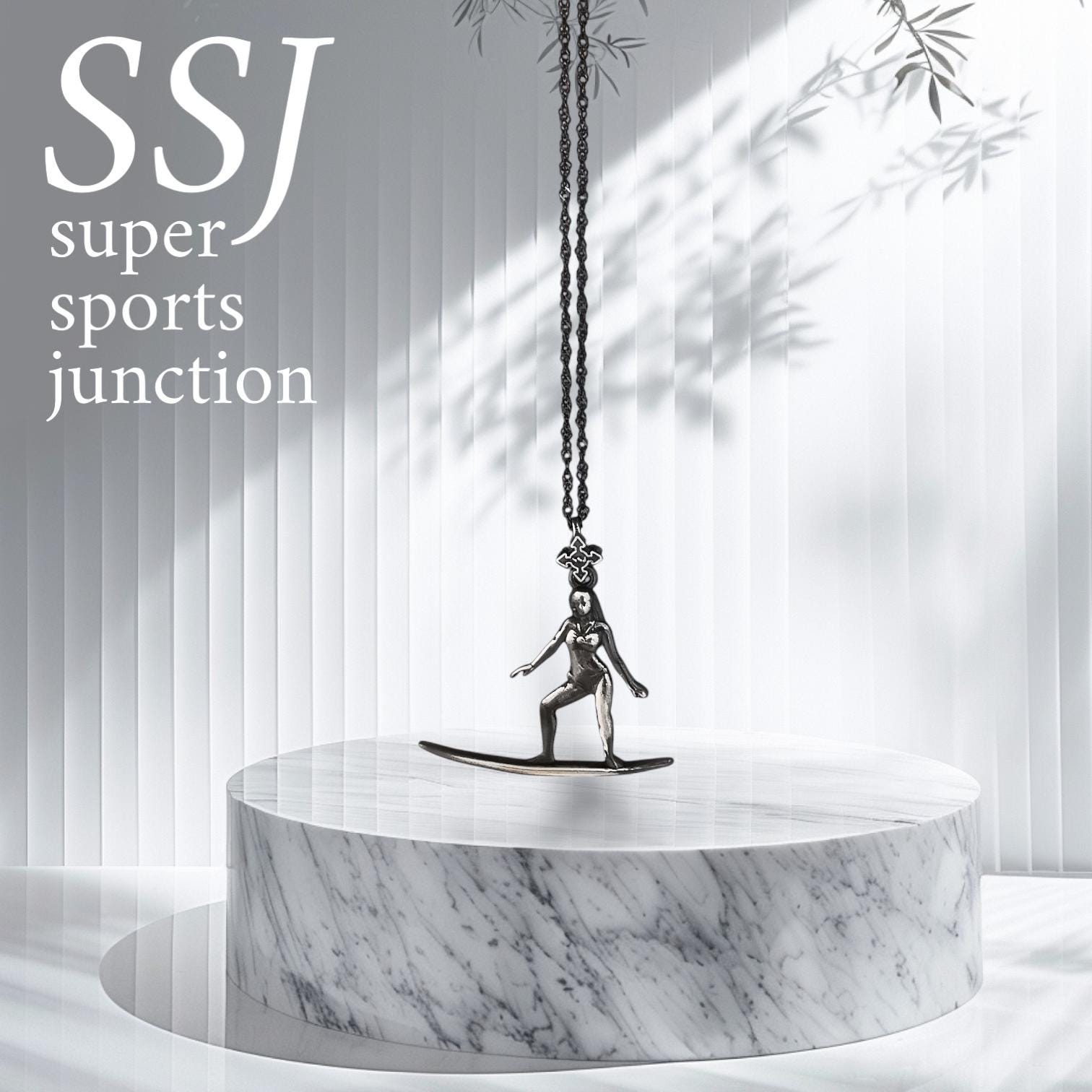 Surf Girl Necklace – Vintage Style 925 Silver Pendant – Retro Ocean Jewelry Gift for Surfers and Coastal Dreamers