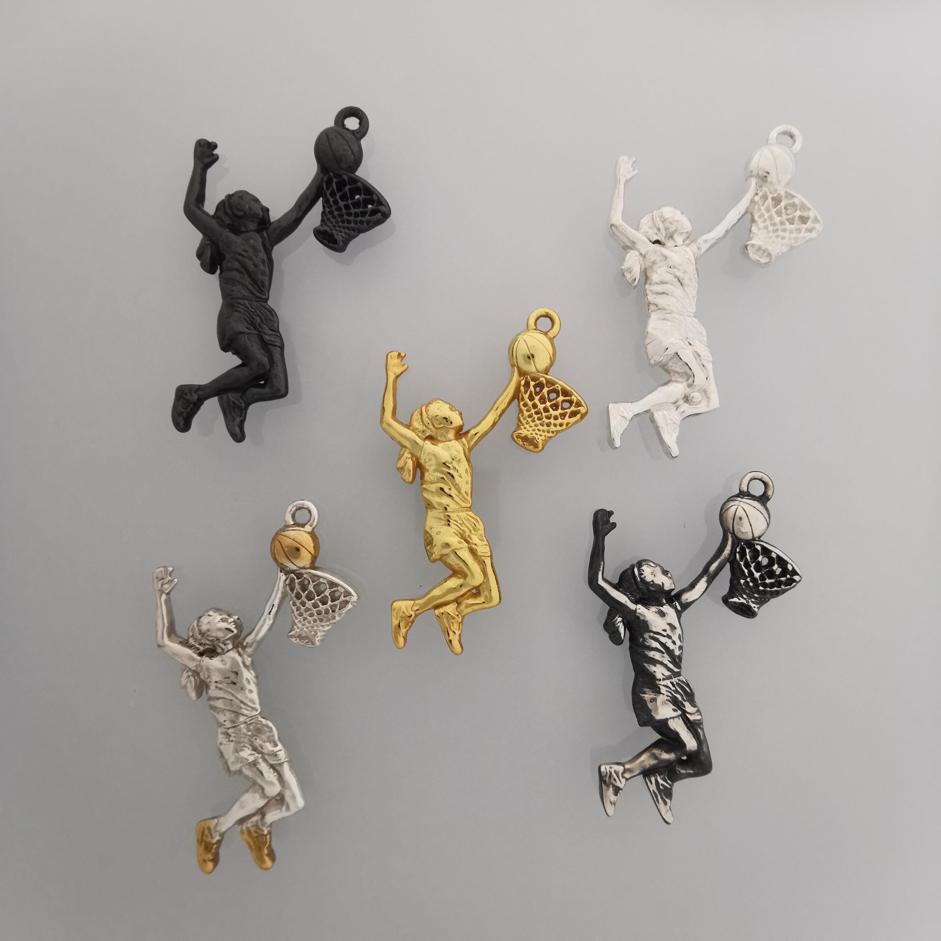 Basketball Jewelry Pendant for Women – 925 Silver with Partial Gold Plating Gift – Handcrafted Sports Charm for Athletes – Necklace