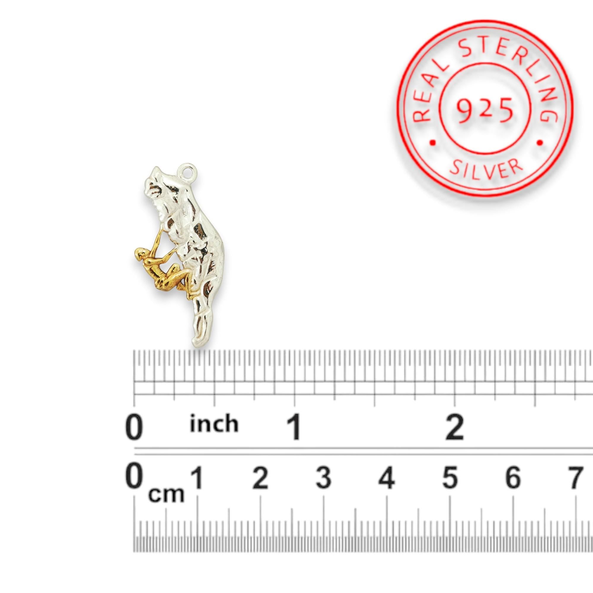 Climber Jewelry for Men & Women – Two-Tone 925 Silver Pendant with Gold Detail – Gift for Adventurers, Outdoor Fans, and Nature Lovers