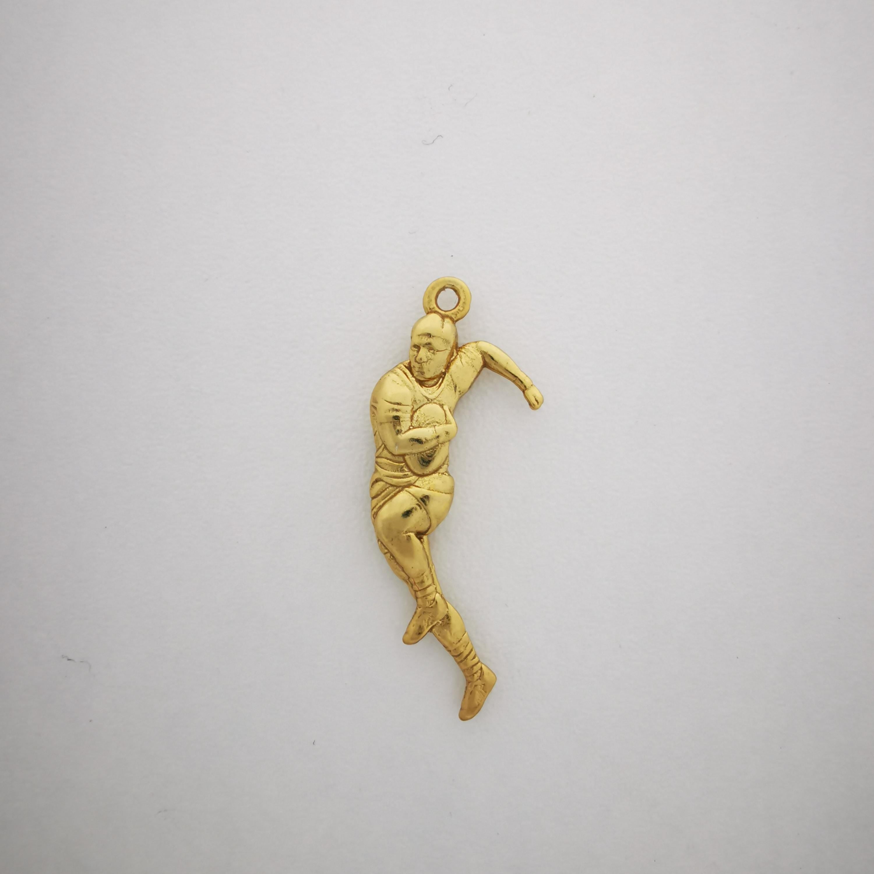 Rugby Pendant for Men – Gold-Plated 925 Silver Necklace – Gift for Athletes, Coaches or Rugby Fans