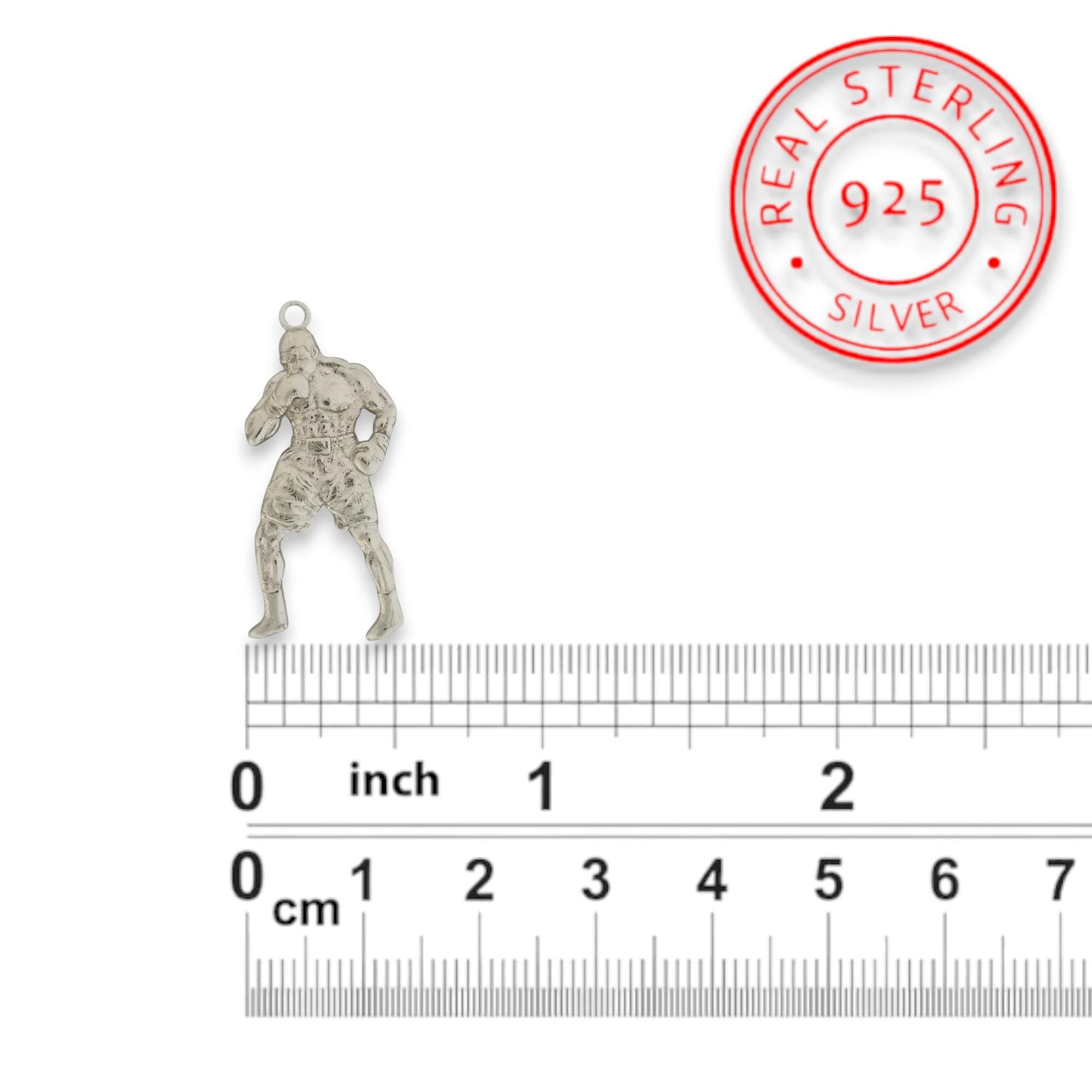 Boxing Jewelry Pendant for Men – Classic Silver 925 Gift – Handcrafted Sports Accessory for Fighters, Coaches & Fans – Necklace