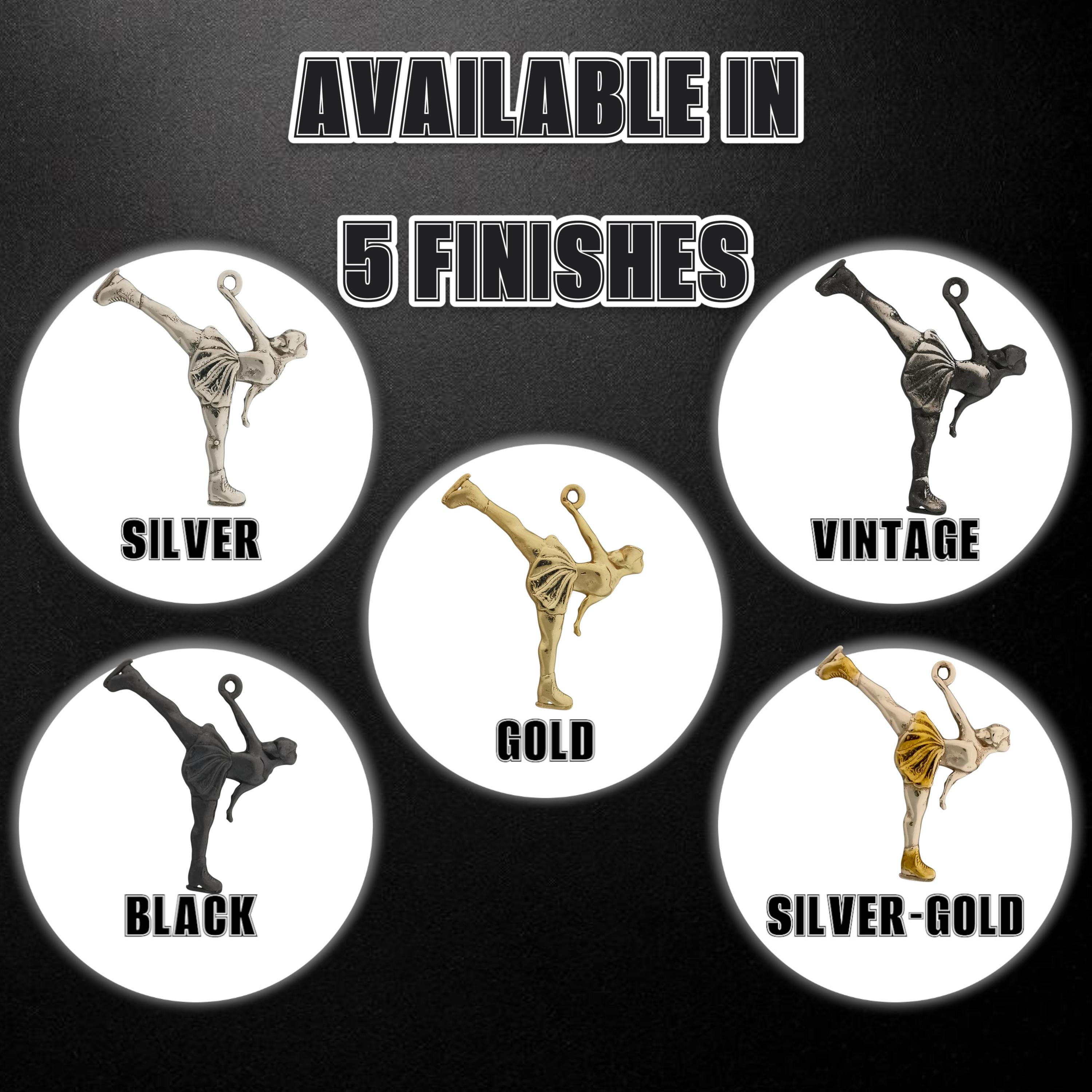 Figure Skating Jewelry Pendant for Women – Gold-Plated 925 Silver Gift – Handcrafted Sports Accessory for Teens – Necklace